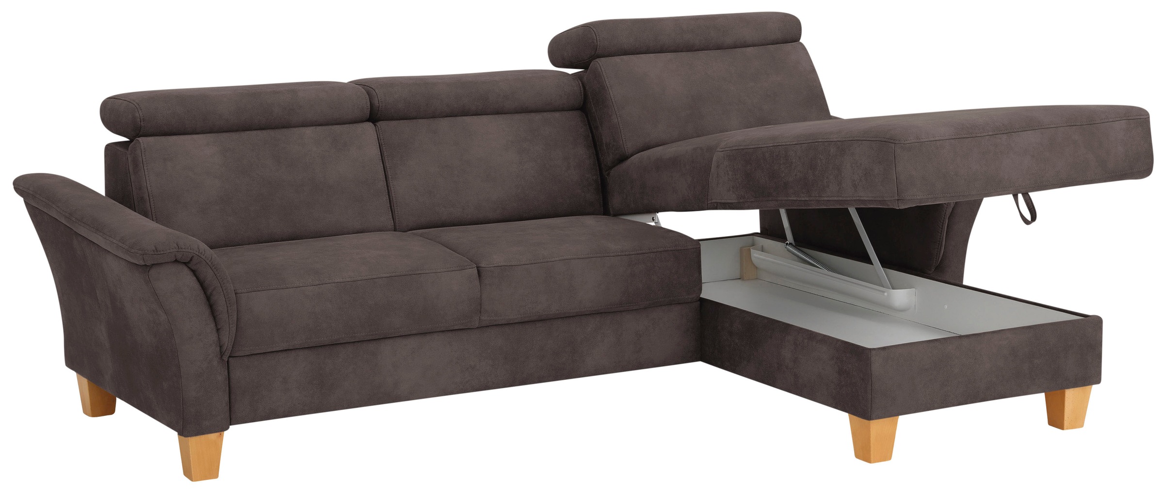 Home affaire Ecksofa »Conville L-Form«, Federkern, wahlweise mit Bettfunktion und Bettkasten bzw. Stauraum