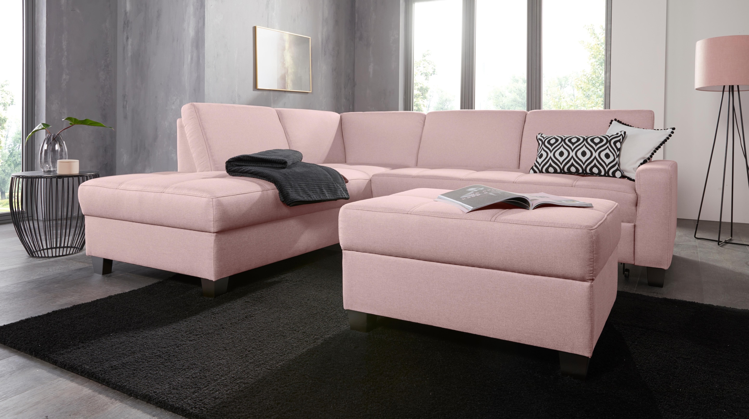 DOMO collection Ecksofa "Florentina L-Form", wahlweise mit Bettfunktion, mi günstig online kaufen