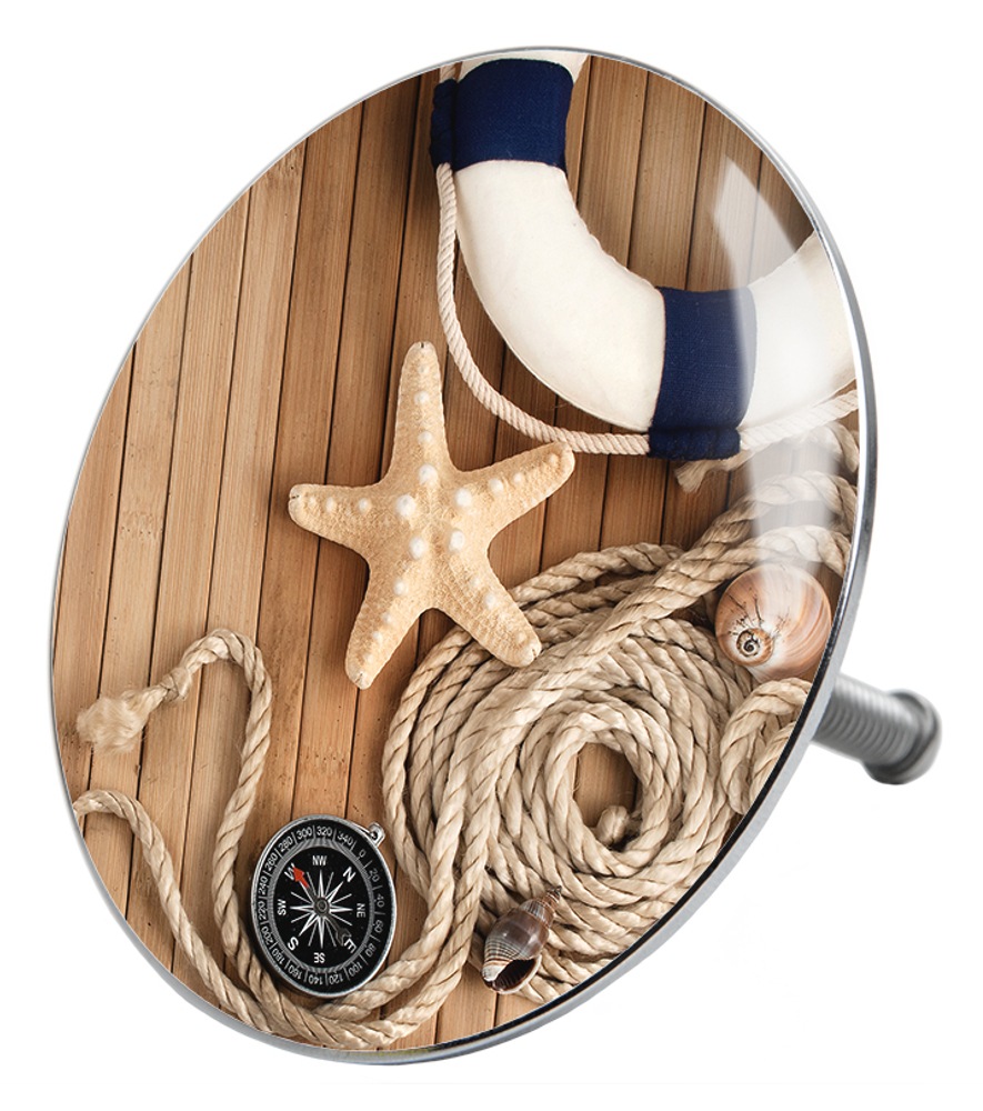 Sanilo Badaccessoire-Set »Maritime«, (Komplett-Set, 6 tlg.), bestehend aus WC-Sitz, Badteppich, Stöpsel, Seifenspender, WC-Bürste
