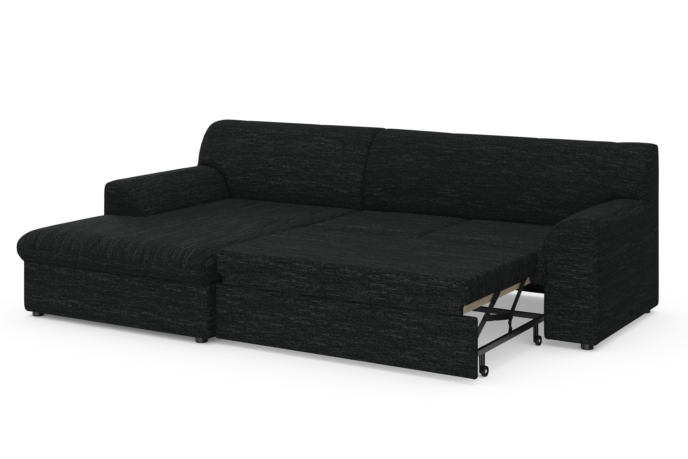 DOMO collection Ecksofa »Topper, elegant und zeitlos, kompaktes Stellmaß 245/155cm, L-Form«, mit Recamiere, wahlweise mit Schlaffunktion