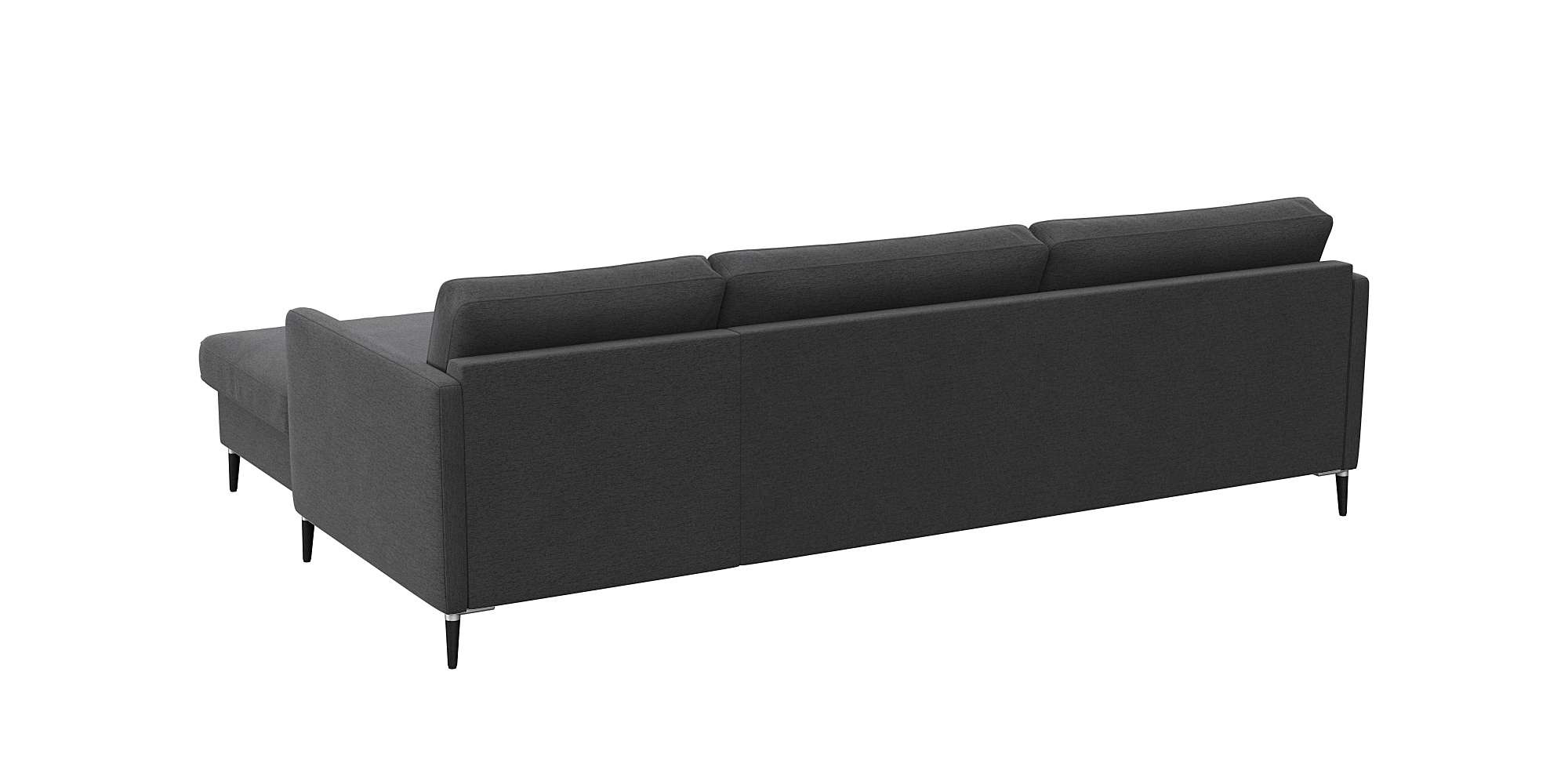 FLEXLUX Ecksofa »Fiore, super Sitzkomfort durch Kaltschaum im Sitz, L-Form«, schmale Armlehnen, Füße Alu+schwarz