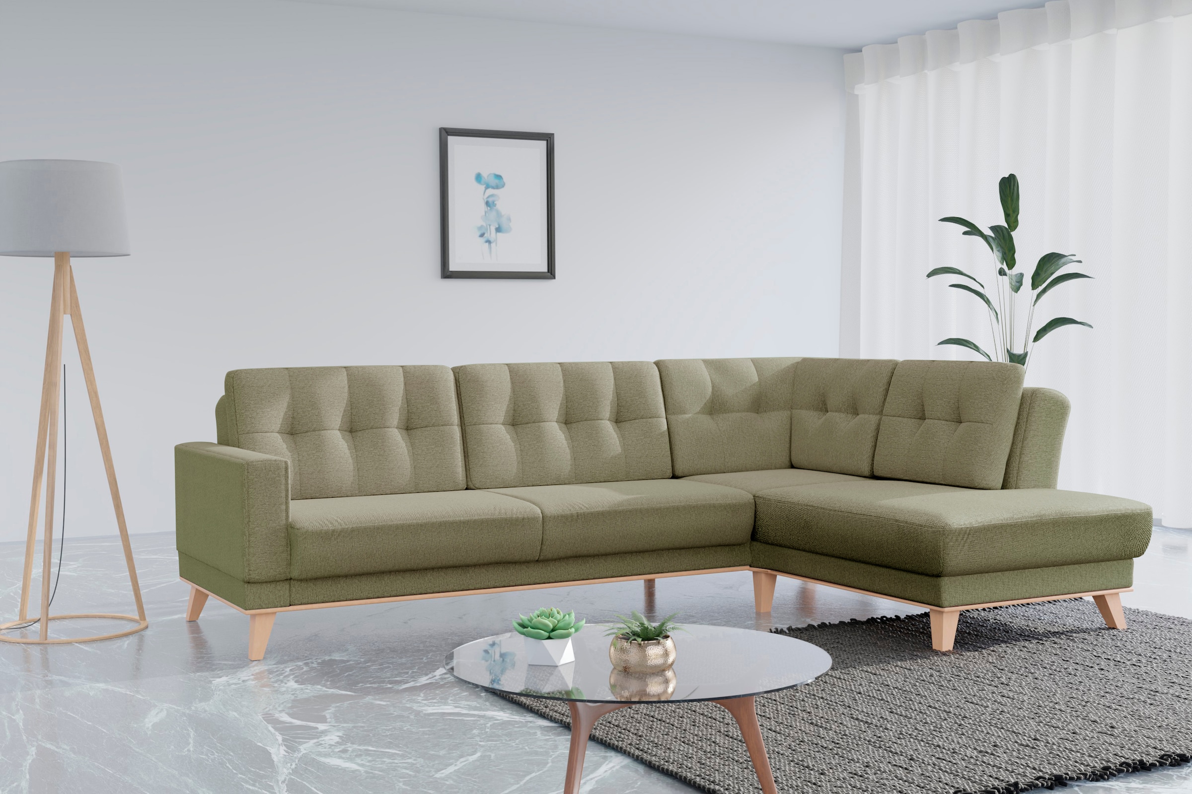sit&more Ecksofa »Lavida L-Form«, wahlweise mit Kippfunktion und Bettkasten günstig online kaufen