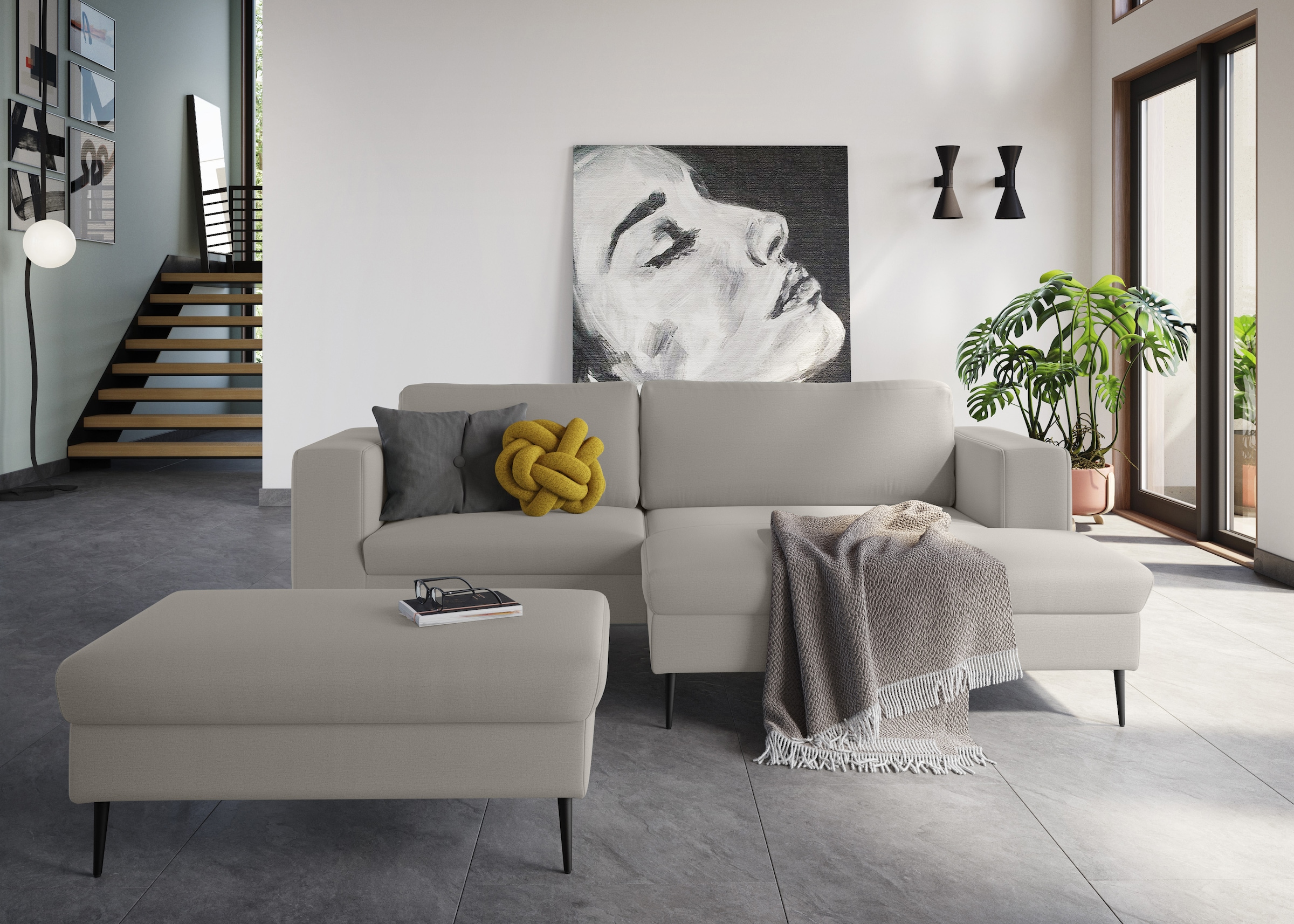 DOMO collection Sitzhocker »Modica«, passend zur Serie, auch in Cord