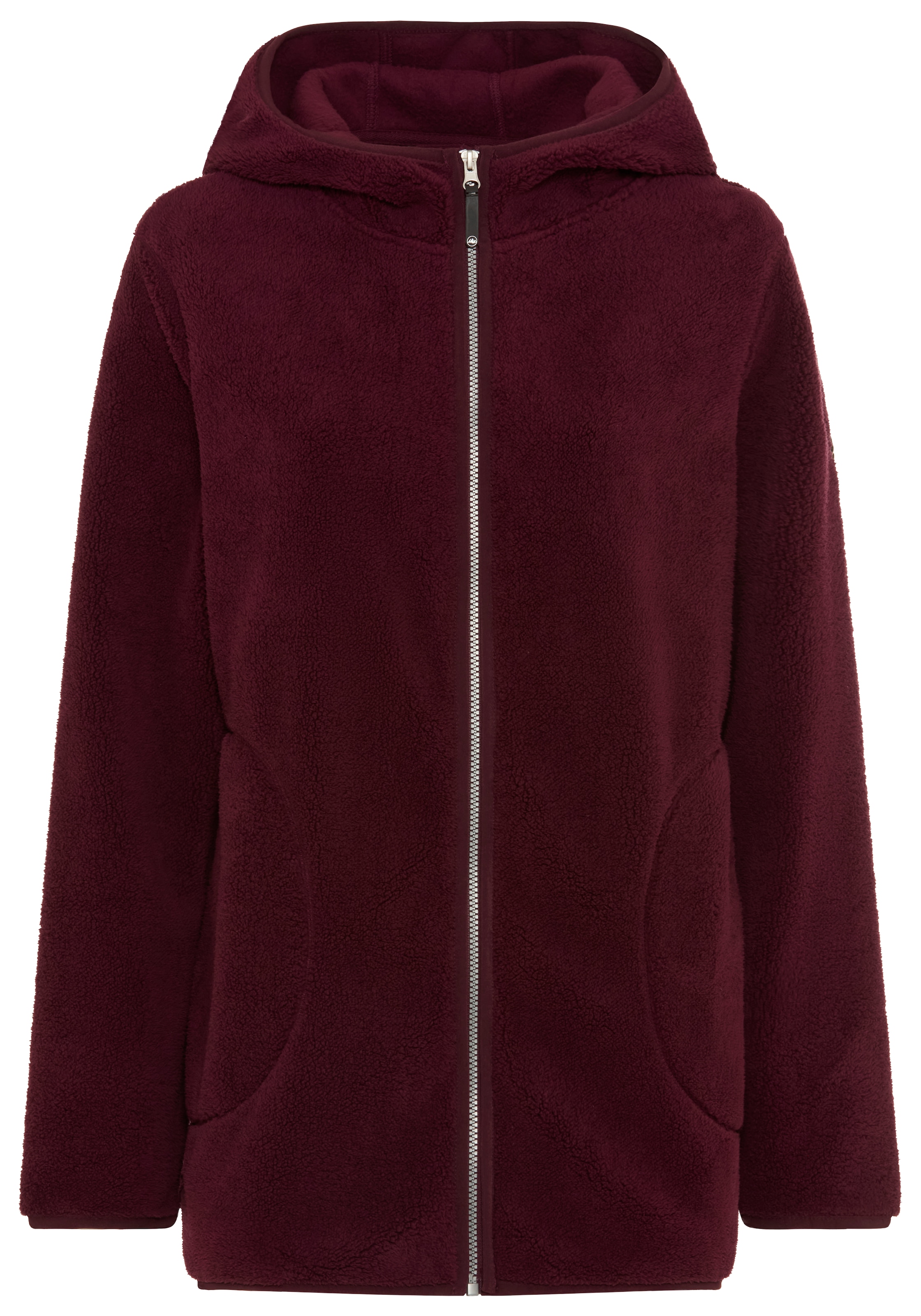 Polarino Fleecejacke mit Kapuze Teddy Fleece Jacke flauschig ideal für den Übergang