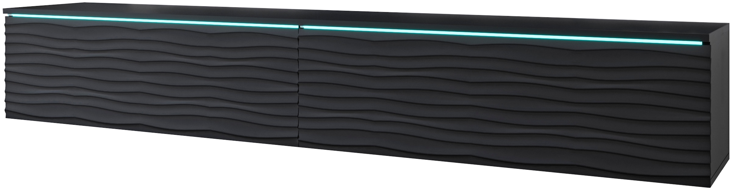 INOSIGN Lowboard »Vera, wahlweise mit oder ohne Beleuchtung«, gefräste MDF Front mit 3D Effekt, stehend und hängend montierbar