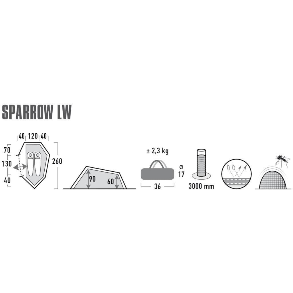 High Peak Tunnelzelt »Sparrow LW«, 2 Personen