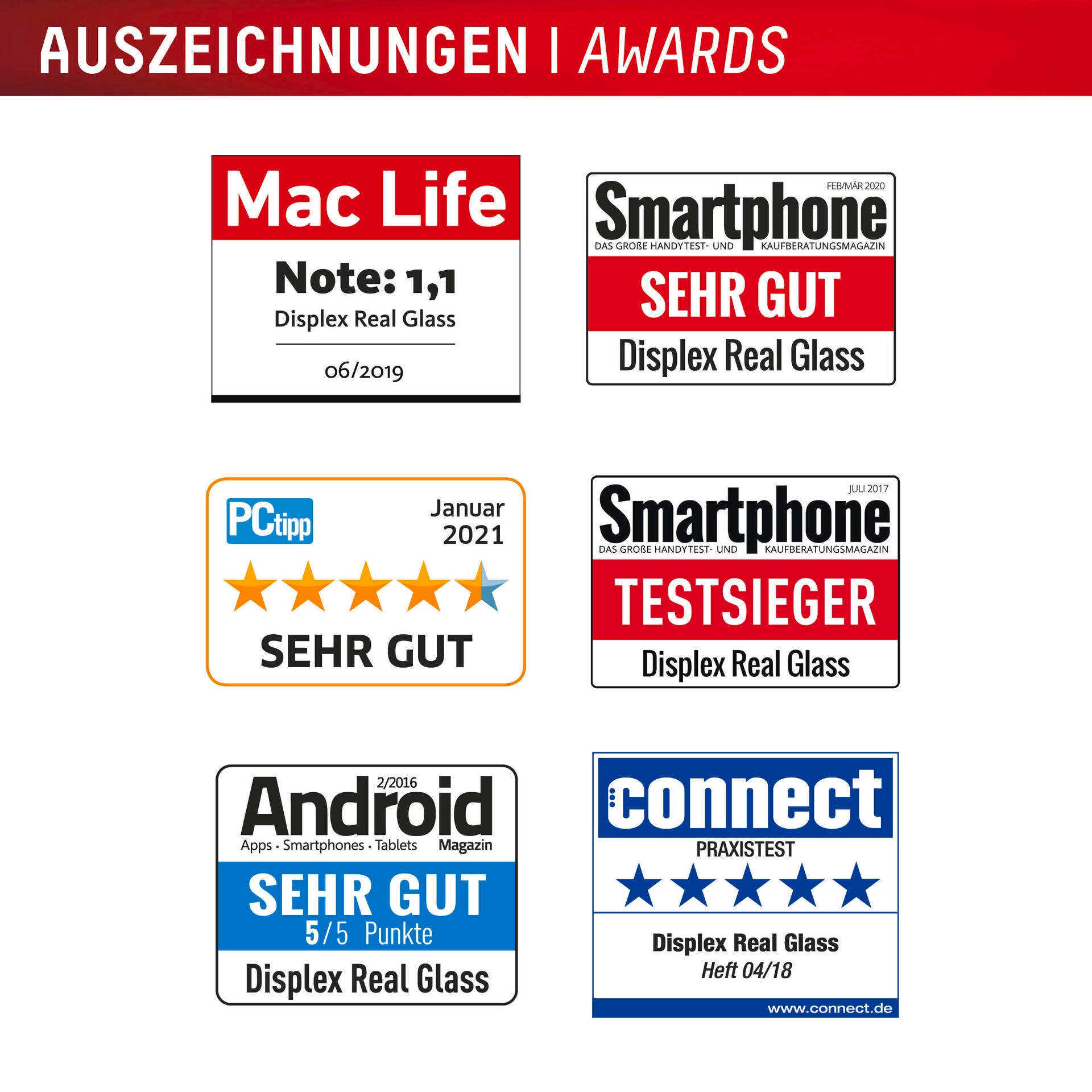 Displex Displayschutzglas »Real Glass Screen Protector«, für Apple iPhone 17 Pro Max, Displayschutzfolie, Schutzfolie, Bildschirmschutz, kratz- & stoßfest