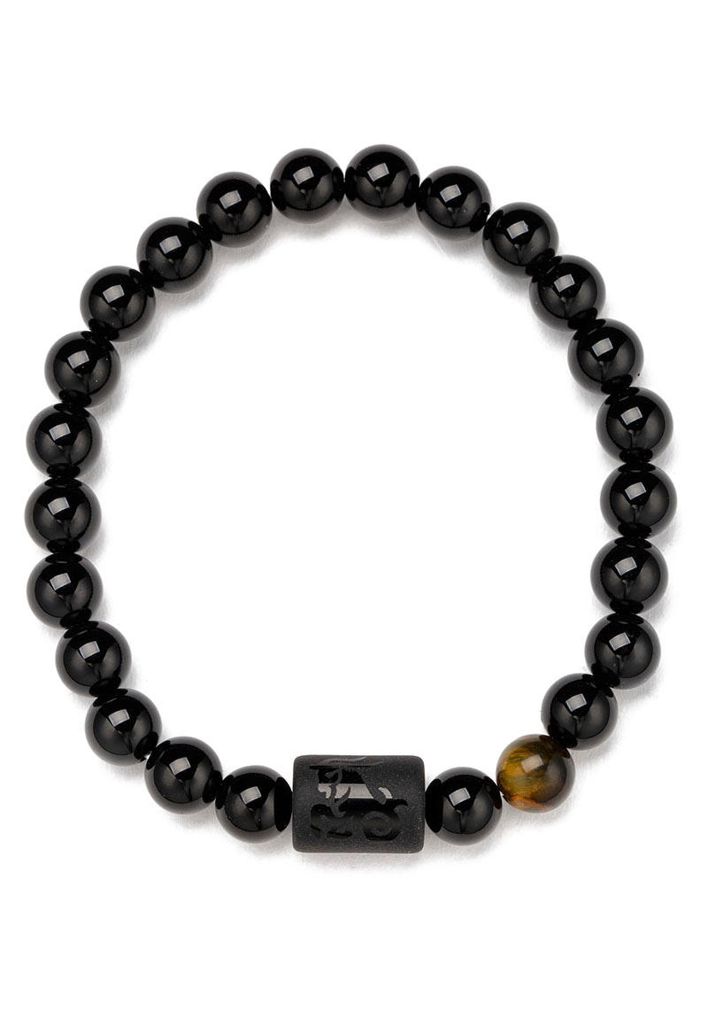Firetti Armband »Schmuck Geschenk Armschmuck Armkette Edelstein Sternzeichen« Made in Germany - mit Onyx und Geburtsstein