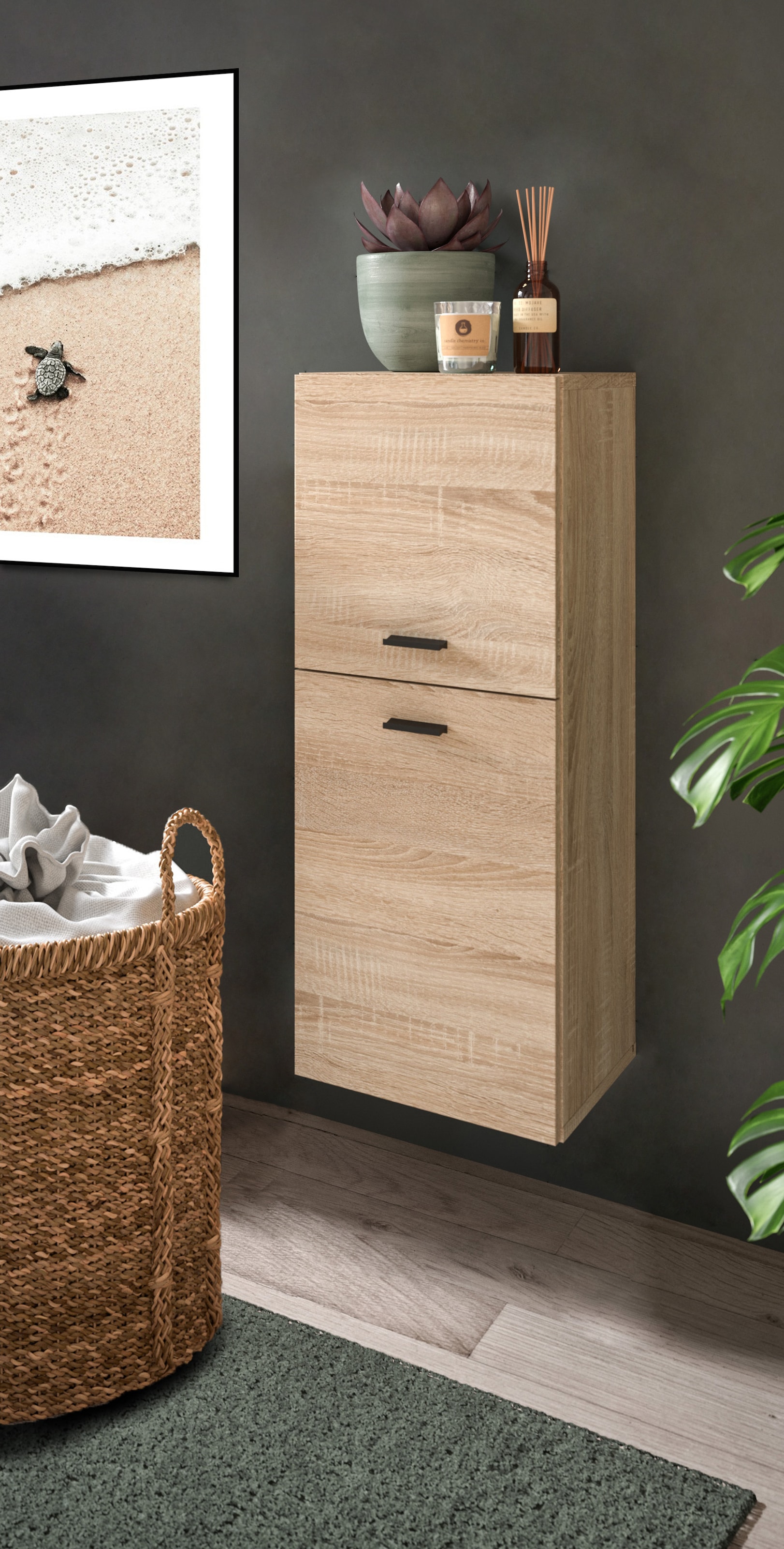 welltime Midischrank »Tampa, Höhe 80cm, hängend oder stehend montierbar«, Badschrank, Bad-Möbel, Badezimmer