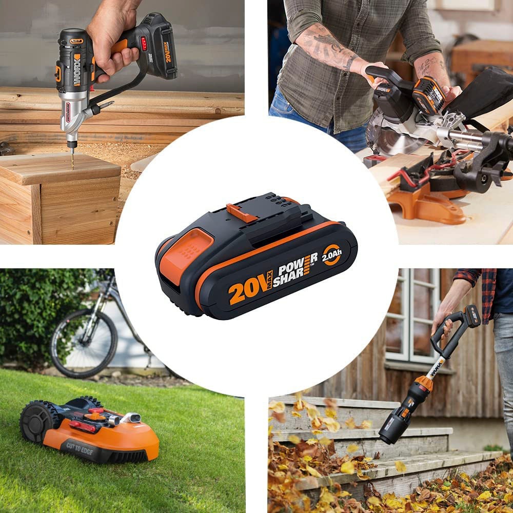 Worx Akku-Kettensäge »20V Akku Einhand Ketten- u. Astsäge, 12cm«, (Set), inklusive 20V/2Ah Akku und Ladegerät