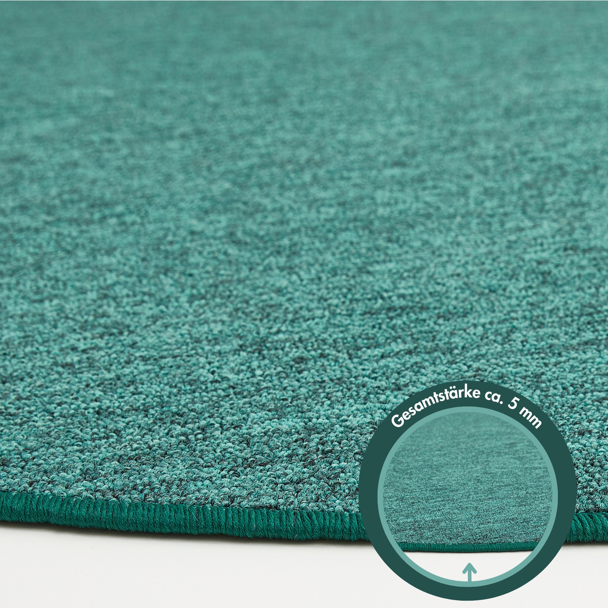Andiamo Teppich »Luton, Made in Germany«, rund, 5 mm Höhe, melierte Optik, ideal im Wohnzimmer & Schlafzimmer