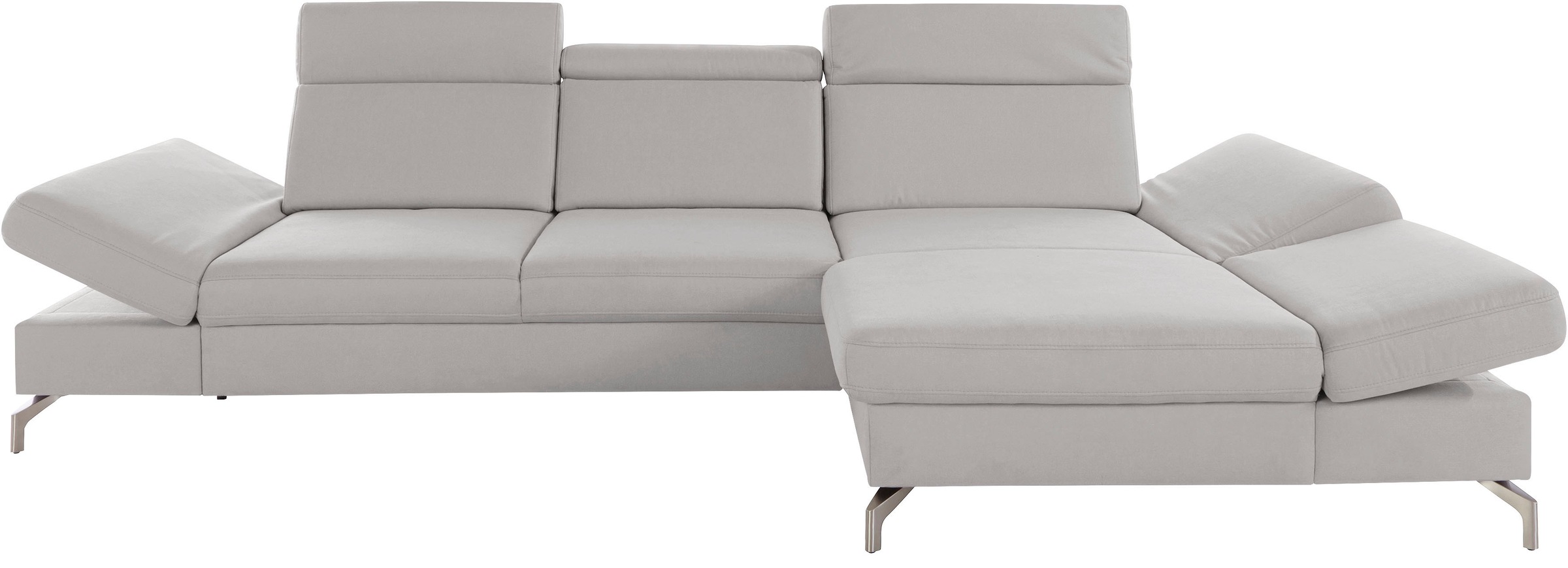 sit&more Ecksofa »Brisbane L-Form« Fußhöhe 12 cm, inklusive Sitztiefen-, Ar günstig online kaufen