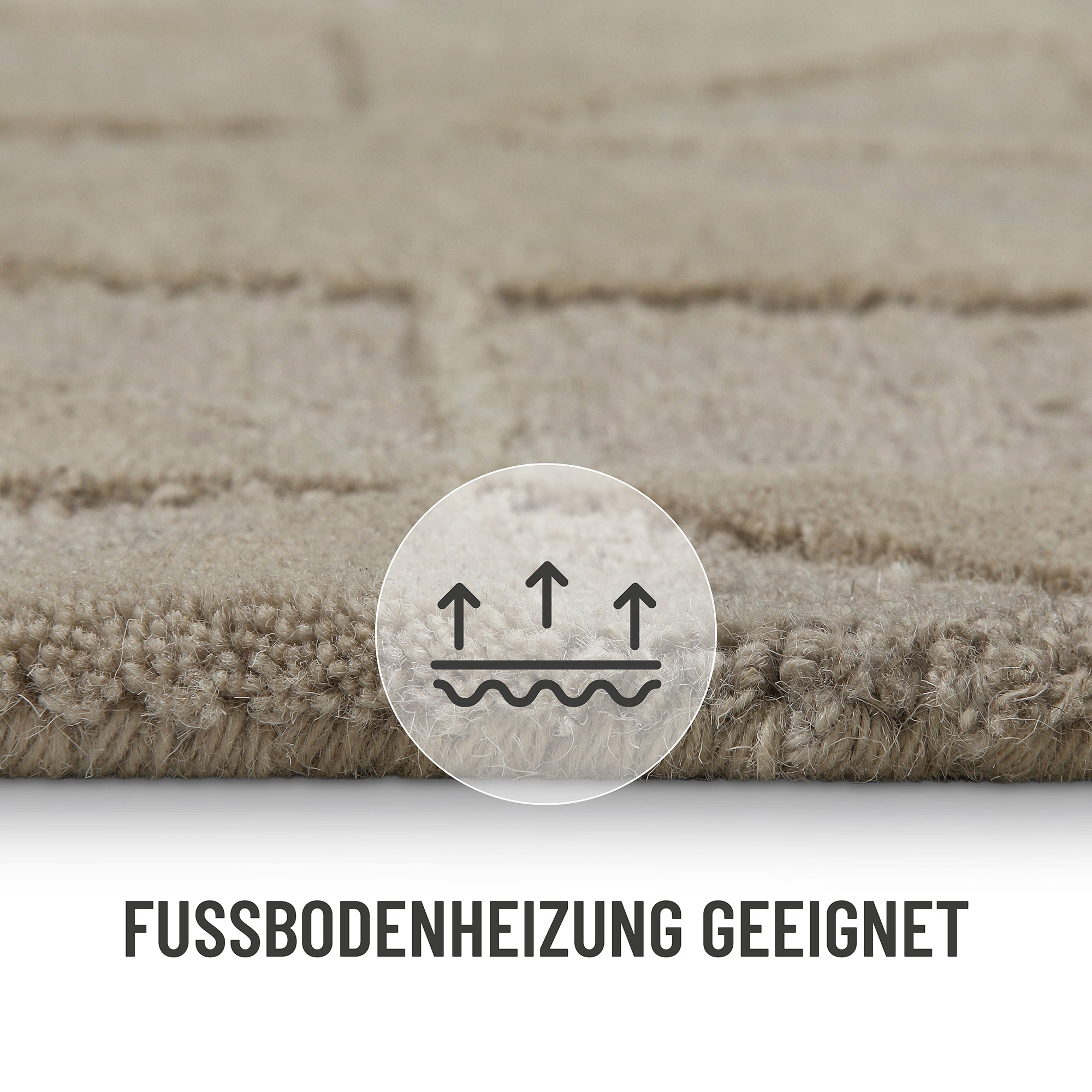 Wecon home Wollteppich »Hamptons THIRTYSEVEN«, rechteckig, 15 mm Höhe, Läufer, Schurwolle, Kurzflor, Wohnzimmer, elegant, geometrisch