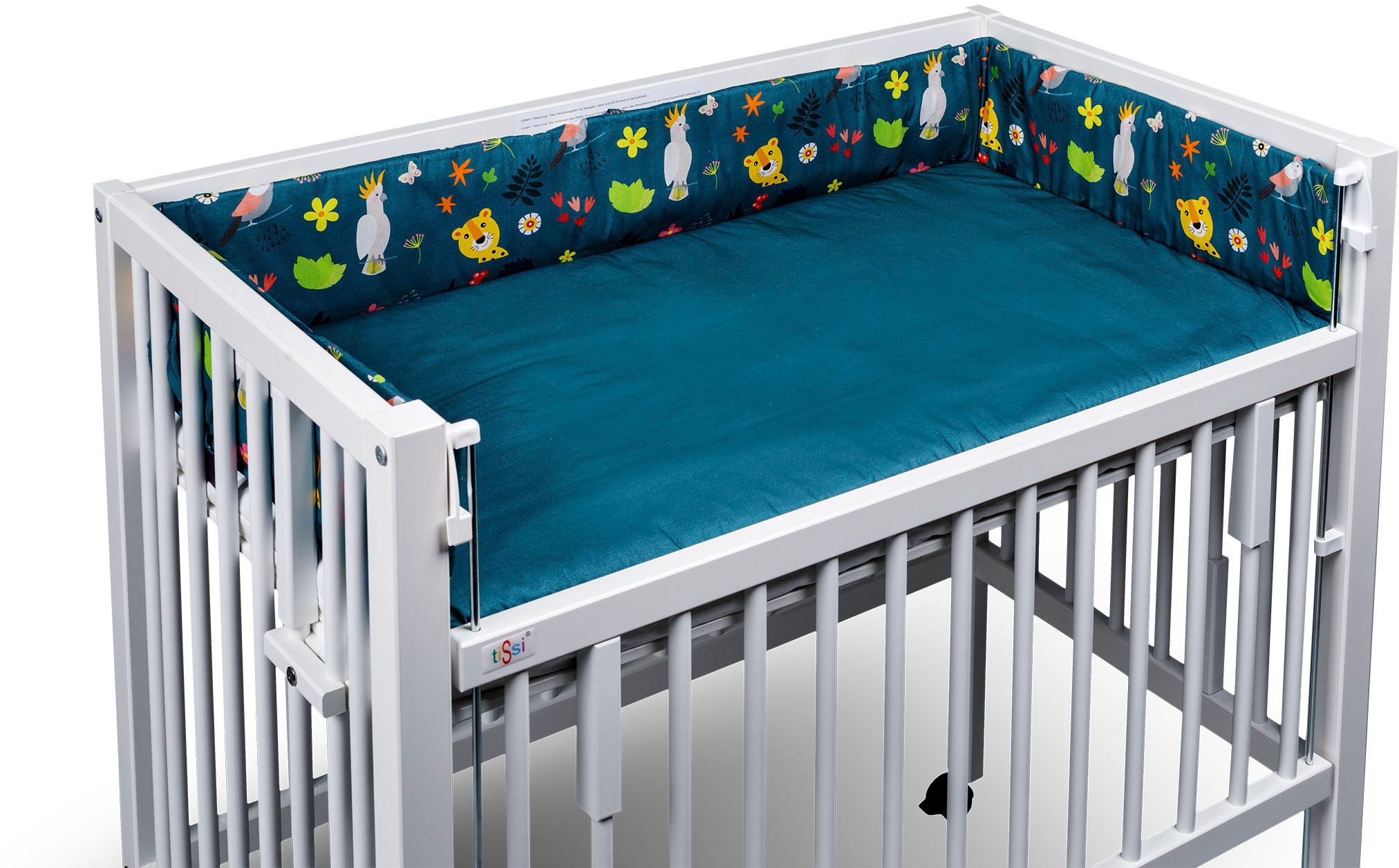 tiSsi® Bettnestchen »Maxi, petrol Jungle«, (2 tlg., Nestchen und Einlage), günstig online kaufen