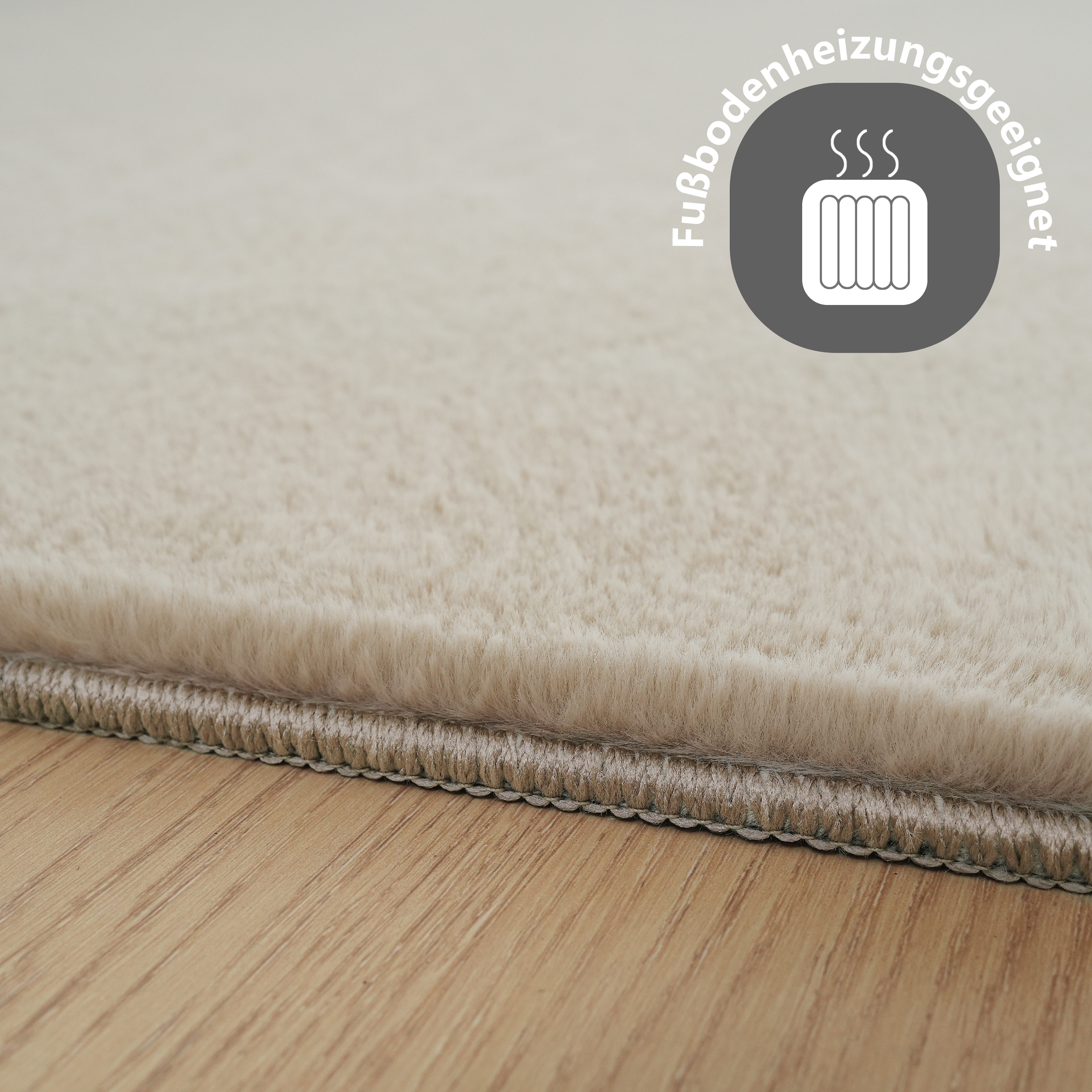 Leonique Fellteppich »Balu«, rechteckig, 20 mm Höhe, Kunstfell in Kaninchenfell Haptik, fußbodenheizungsgeeignet, pflegeleicht, ideale Teppiche für Wohnzimmer, Schlafzimmer, Esszimmer, Arbeitszimmer