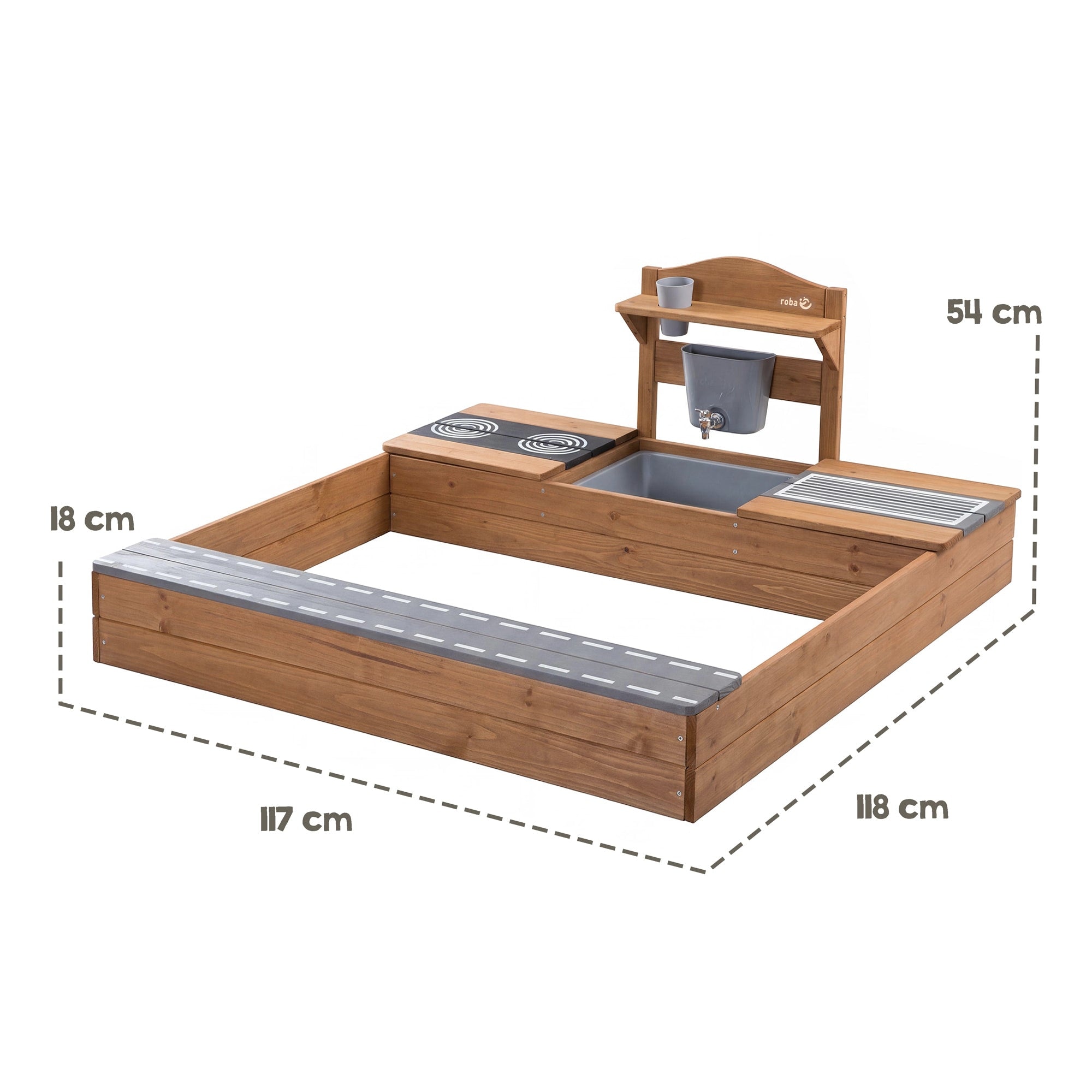 roba® Sandkasten »Outdoor+ Sandkasten mit Matschküche«