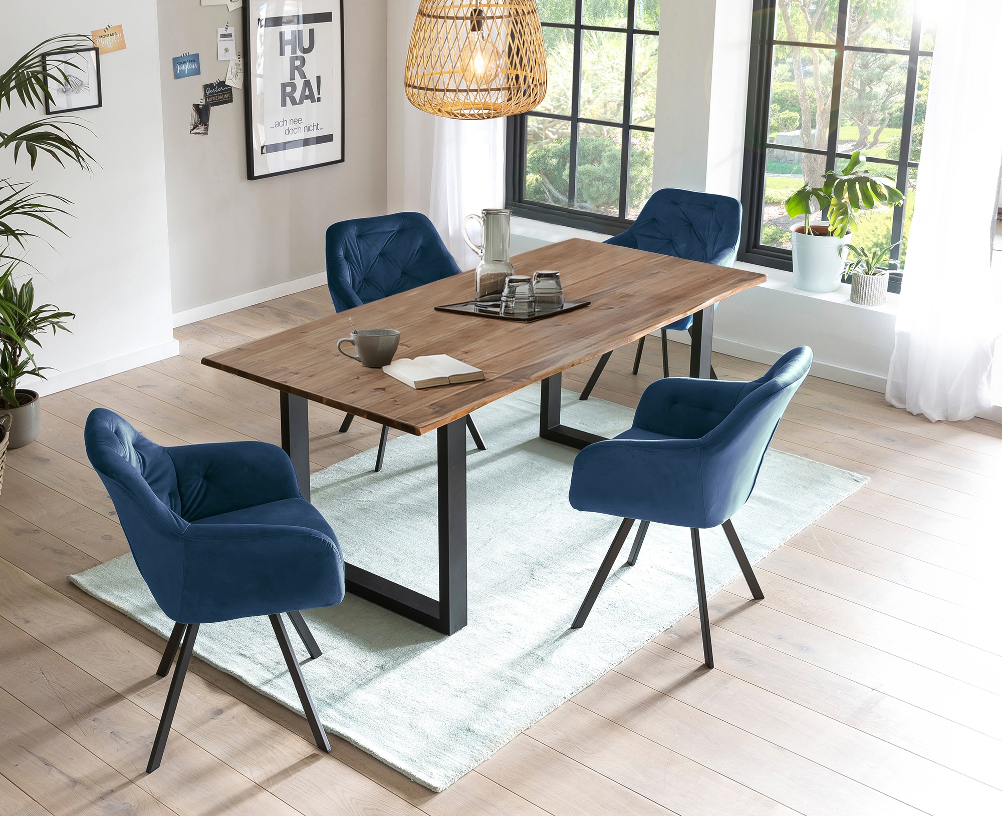 SalesFever Essgruppe, (Set, 5 tlg.), Stühle mit 360° Drehplatte unter der S günstig online kaufen