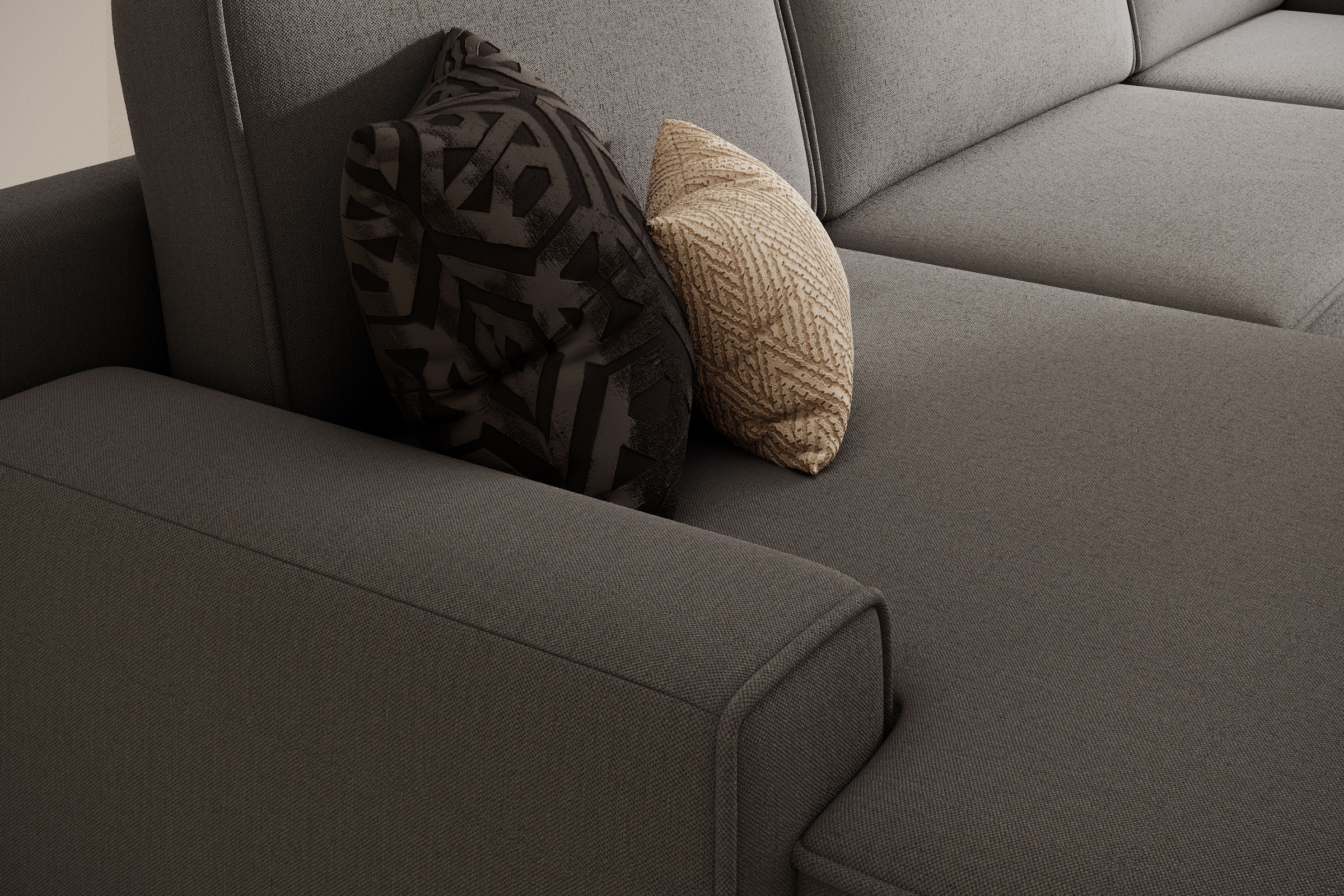 TRENDMANUFAKTUR Wohnlandschaft »Challenge, Schlafsofa mit Bettkasten, Couch in U-Form, Breite 333 cm«, XXL Sofa mit Bettkasten & Schlaffunktion, auch in trendigem Cordstoff
