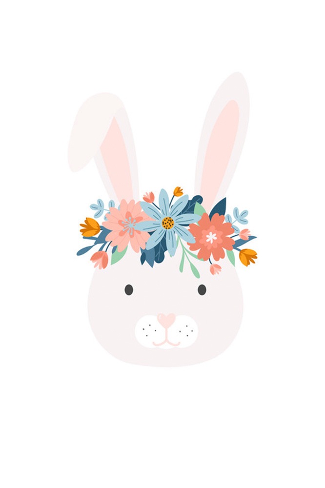 A.S. Création Leinwandbild »Flower Bunny 2 - Wandbild Weiß Bunt Blau Keilra günstig online kaufen