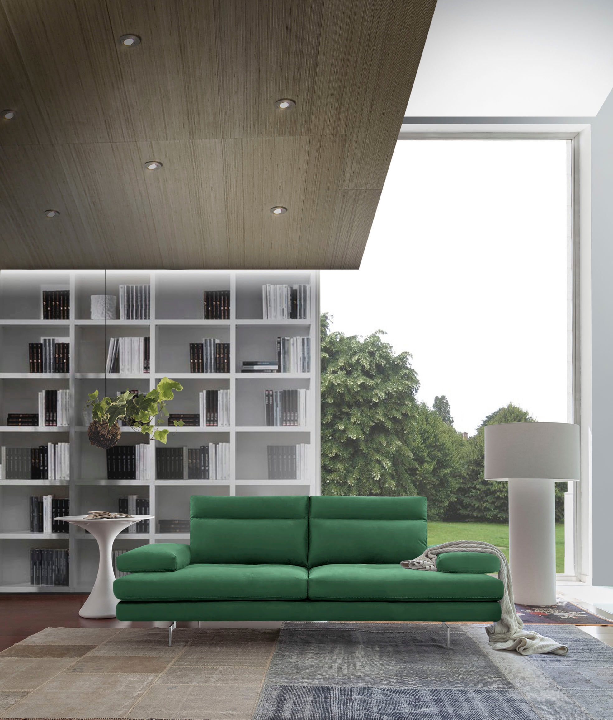 CALIA ITALIA 3,5-Sitzer »Toby Wing, italienisches Designsofa mit erstklassigem Sitzkomfort«, inklusive Sitztiefenverstellung, Füße in Chrom glänzend