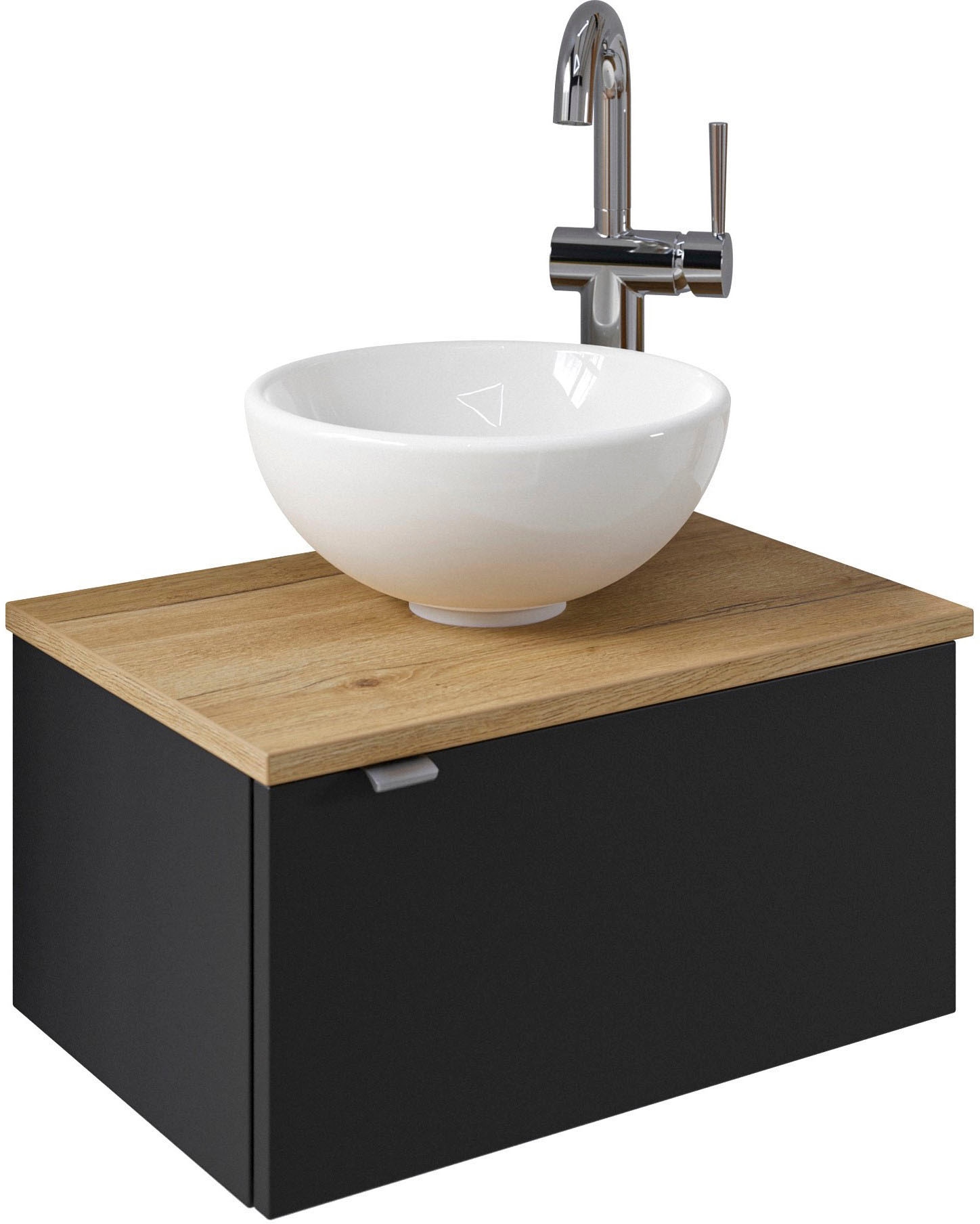 Saphir Waschtisch »Serie 6915 Waschschale mit Unterschrank für Gästebad, Gäste WC«, 51 cm breit, 1 Tür, Waschtischplatte, kleine Bäder, ohne Armatur