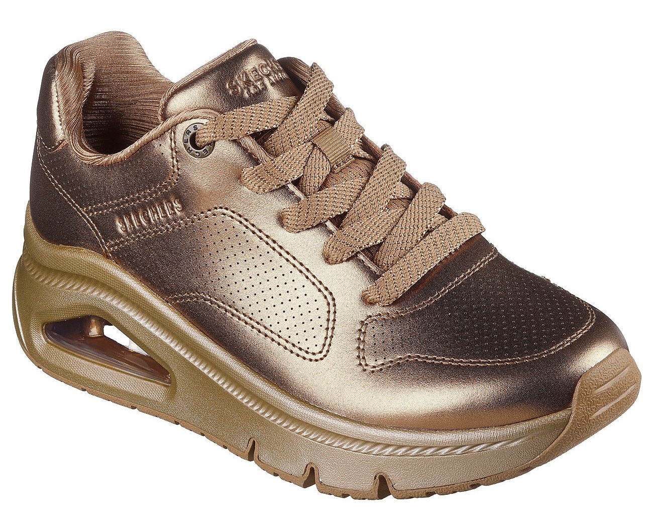 Skechers Sneaker »UNO ICON - LUSTROUS AIR«  Keilsneaker, Plateausneaker, Schnürschuh im Metallic Look