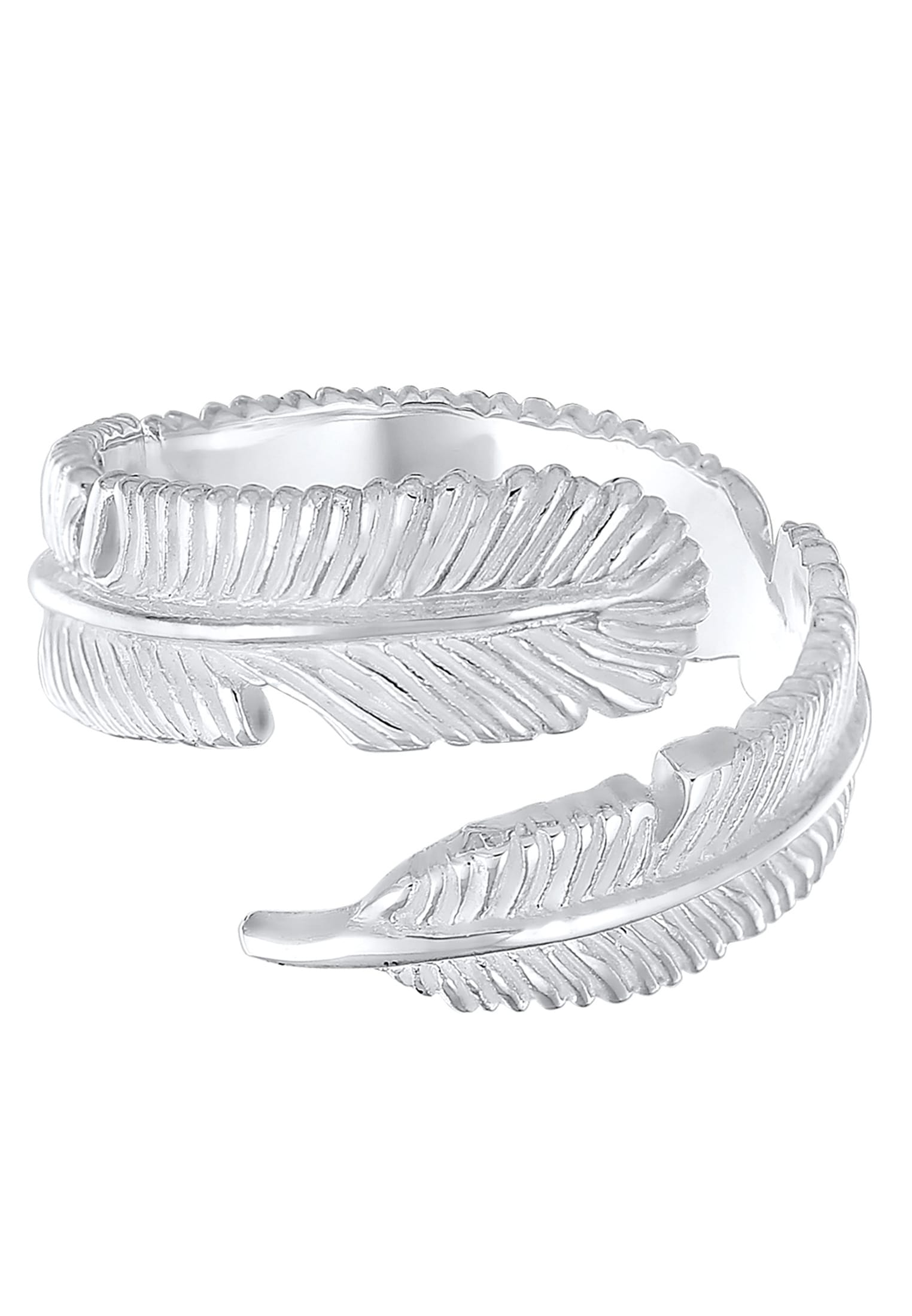 Elli Fingerring »Offen mit Feder Design 925 Silber«
