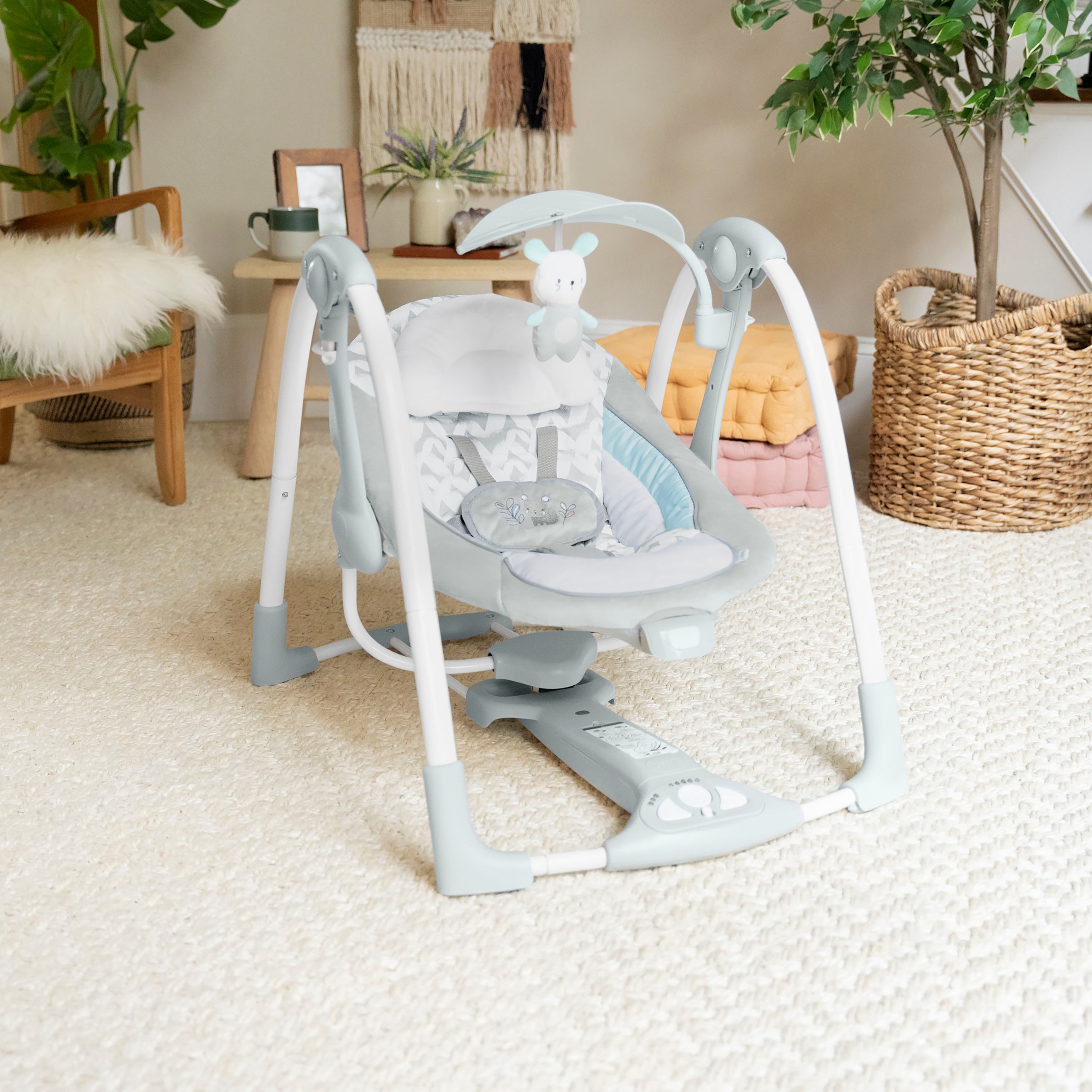 ingenuity Babyschaukel »ConvertMe Swing-2-Seat Portable Swing - Raylan«, mit automatischer Schaukelfunktion und Sound-Effekt