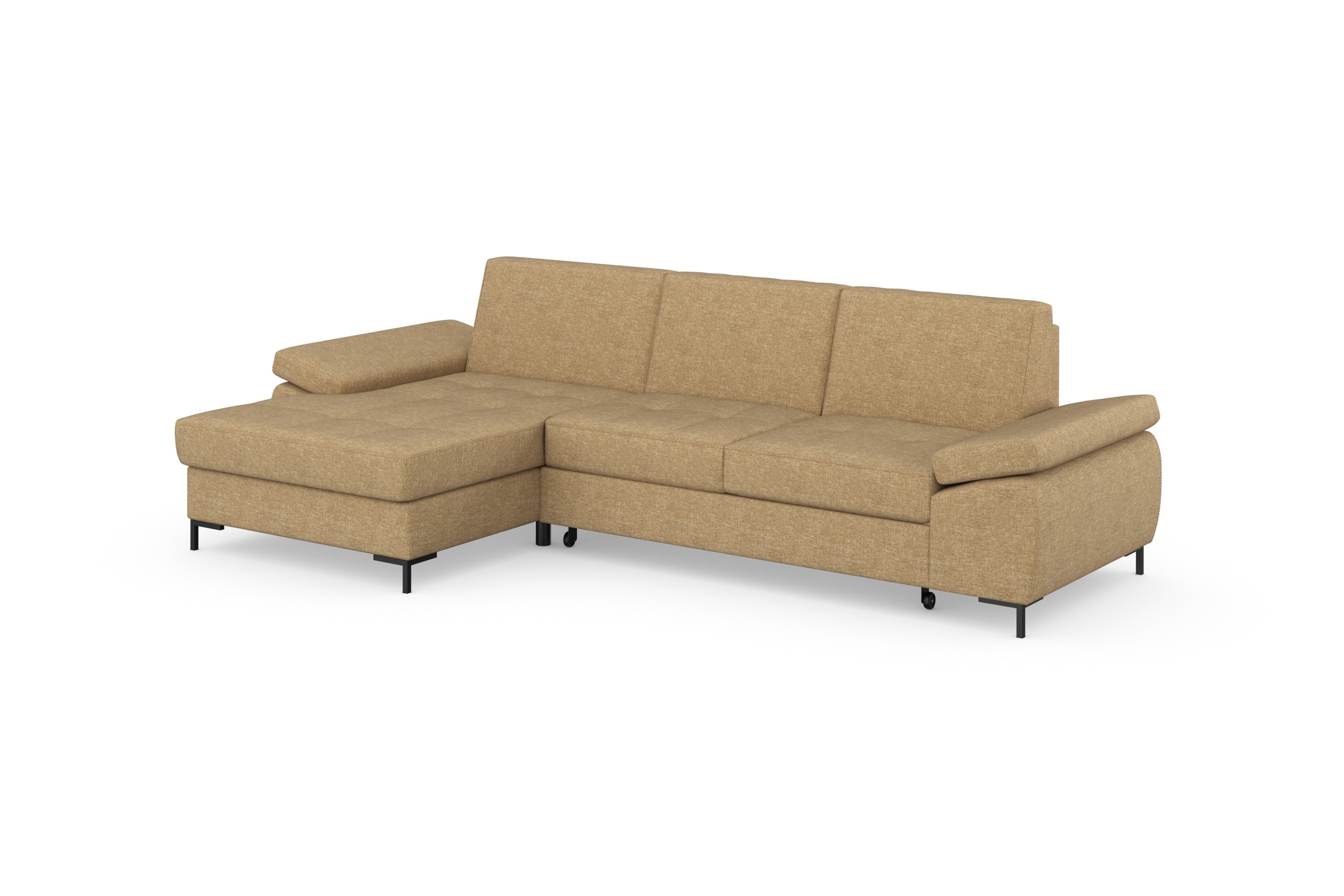 DOMO collection Ecksofa »Capelo L-Form«, mit Armteilverstellung, wahlweise mit Bettfunktion, Federkern