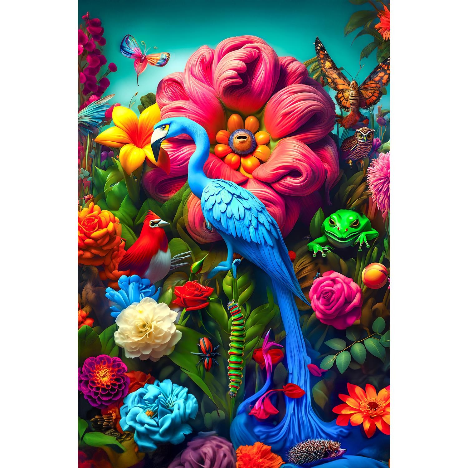 queence Acrylglasbild »Plastischer Garten Eden«, Vögel-Vogelbilder-Fantasy- günstig online kaufen