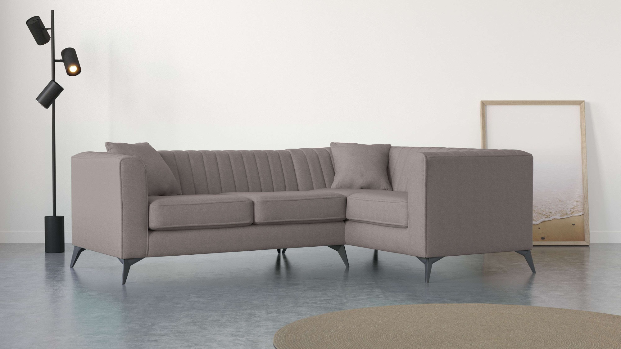 Places of Style Ecksofa »MATTHEW L-Form ideal für kleine Räume, Maße B/T/H: günstig online kaufen