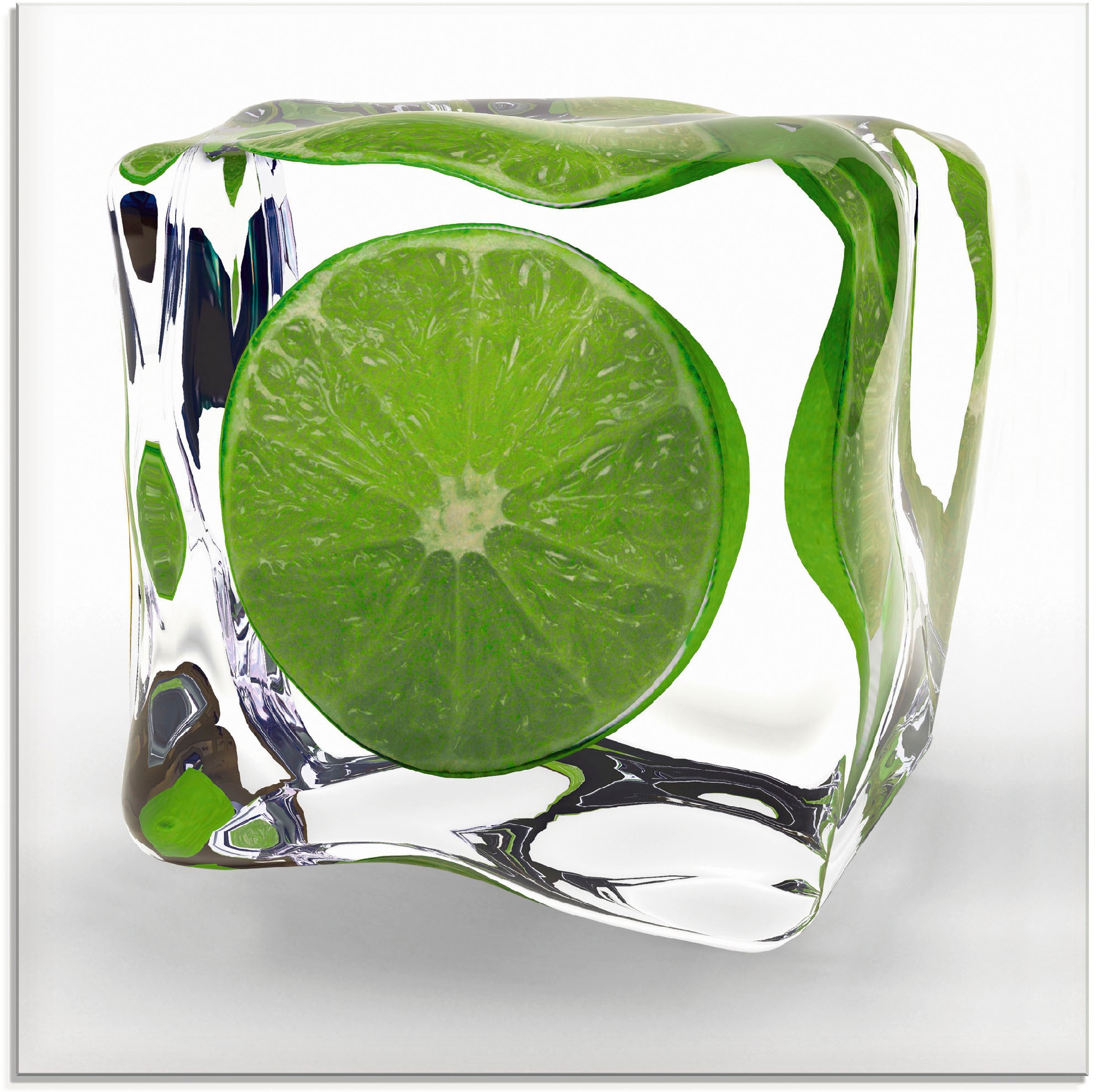 Artland Glasbild »Limette im Eiswürfel« Lebensmittel 1 Stk. tlg. in verschi günstig online kaufen