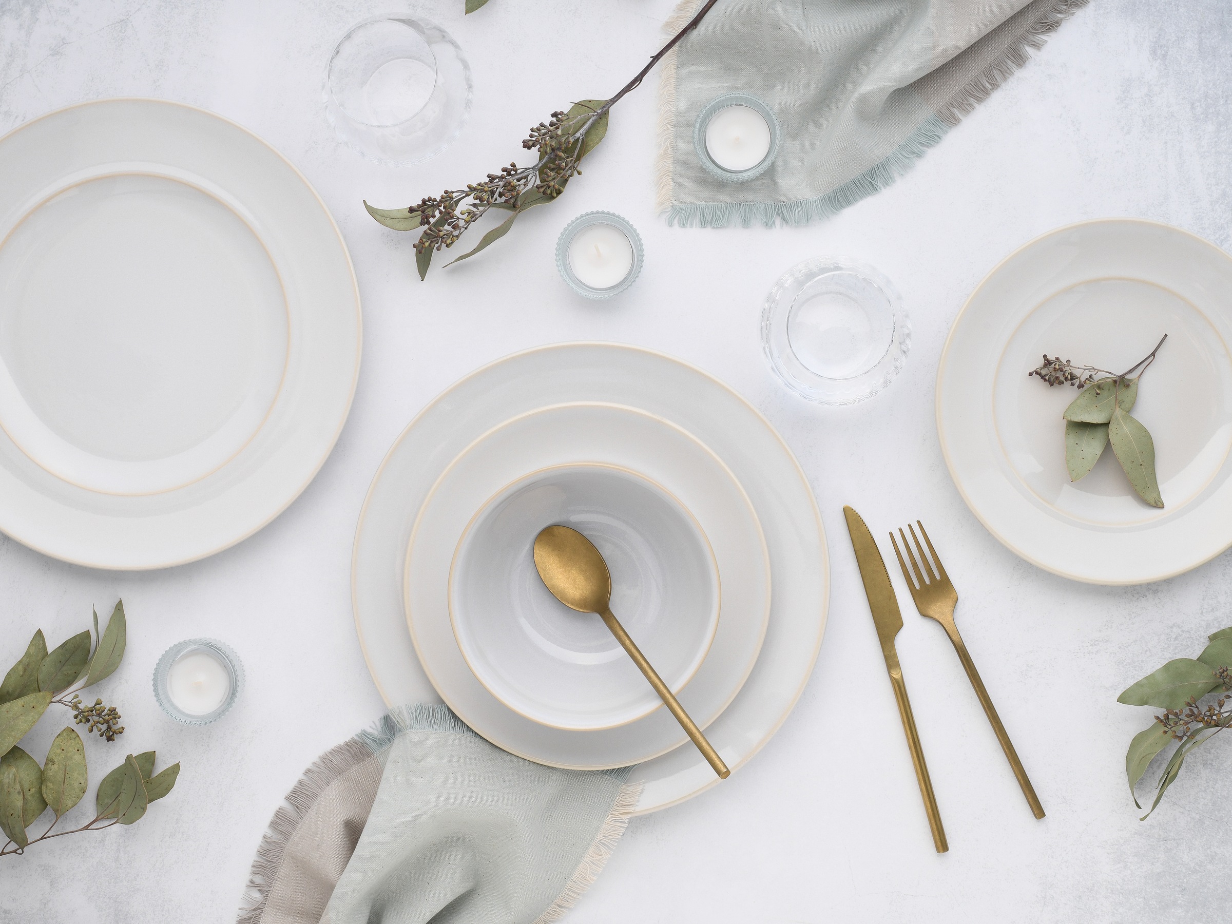 CreaTable Teller-Set »Geschirr-Set Antique«, (Set, 12 tlg., Tafelservice für 4 Personen), Service, weiß, Trendfarbe Offwhite, 12 Teile, für 4 Personen