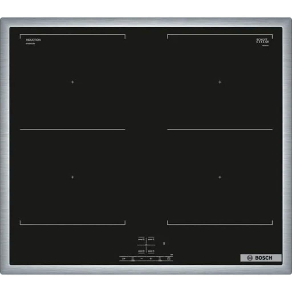 BOSCH Induktions Herd-Set »HND677LS61«, HEA578BS1, mit Teleskopauszug nachrüstbar, Pyrolyse-Selbstreinigung