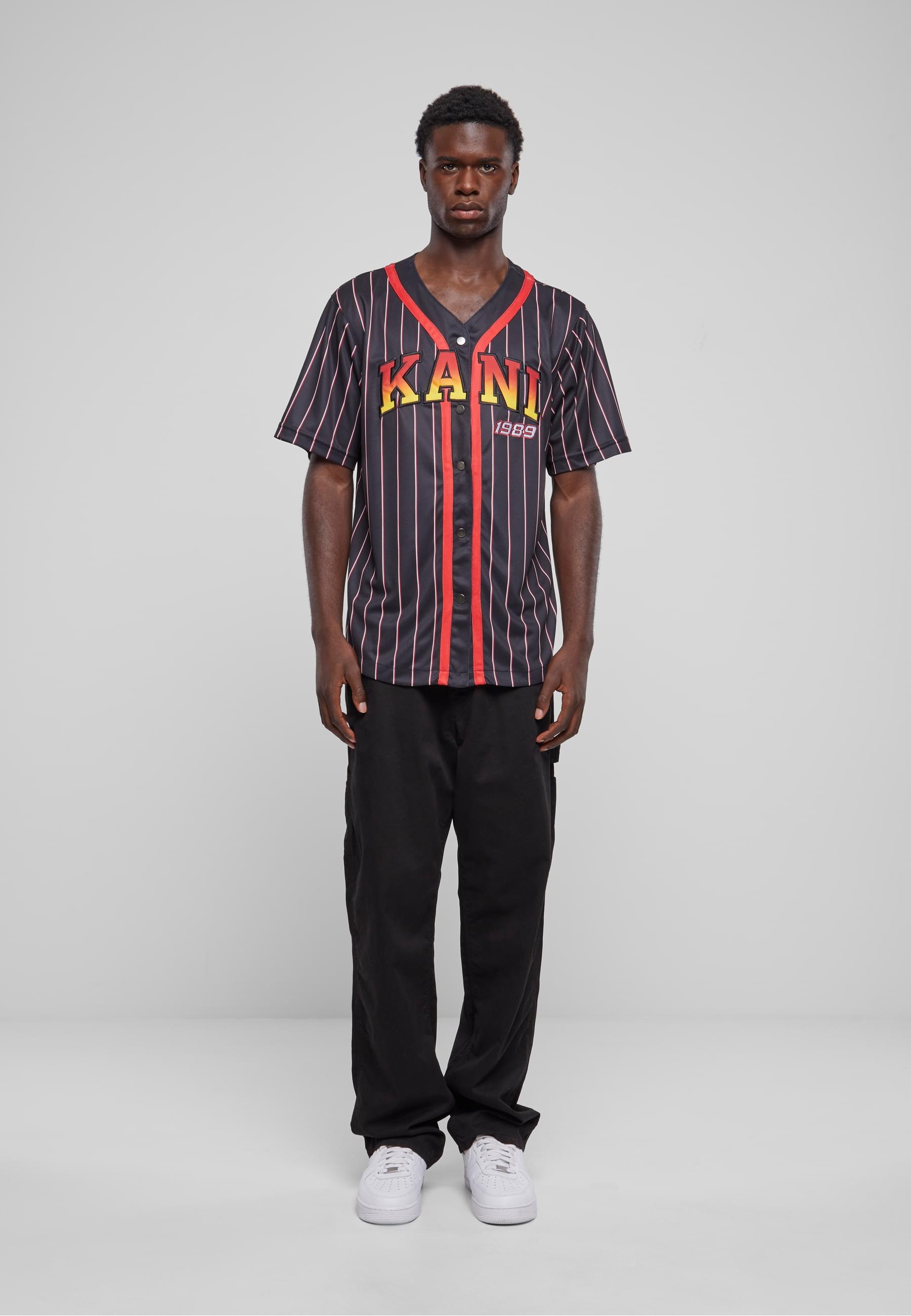 Karl Kani T-Shirt »Karl Kani Herren KM233-003-1 KK Serif Pinstripe Baseball Shirt« 1 Stk.