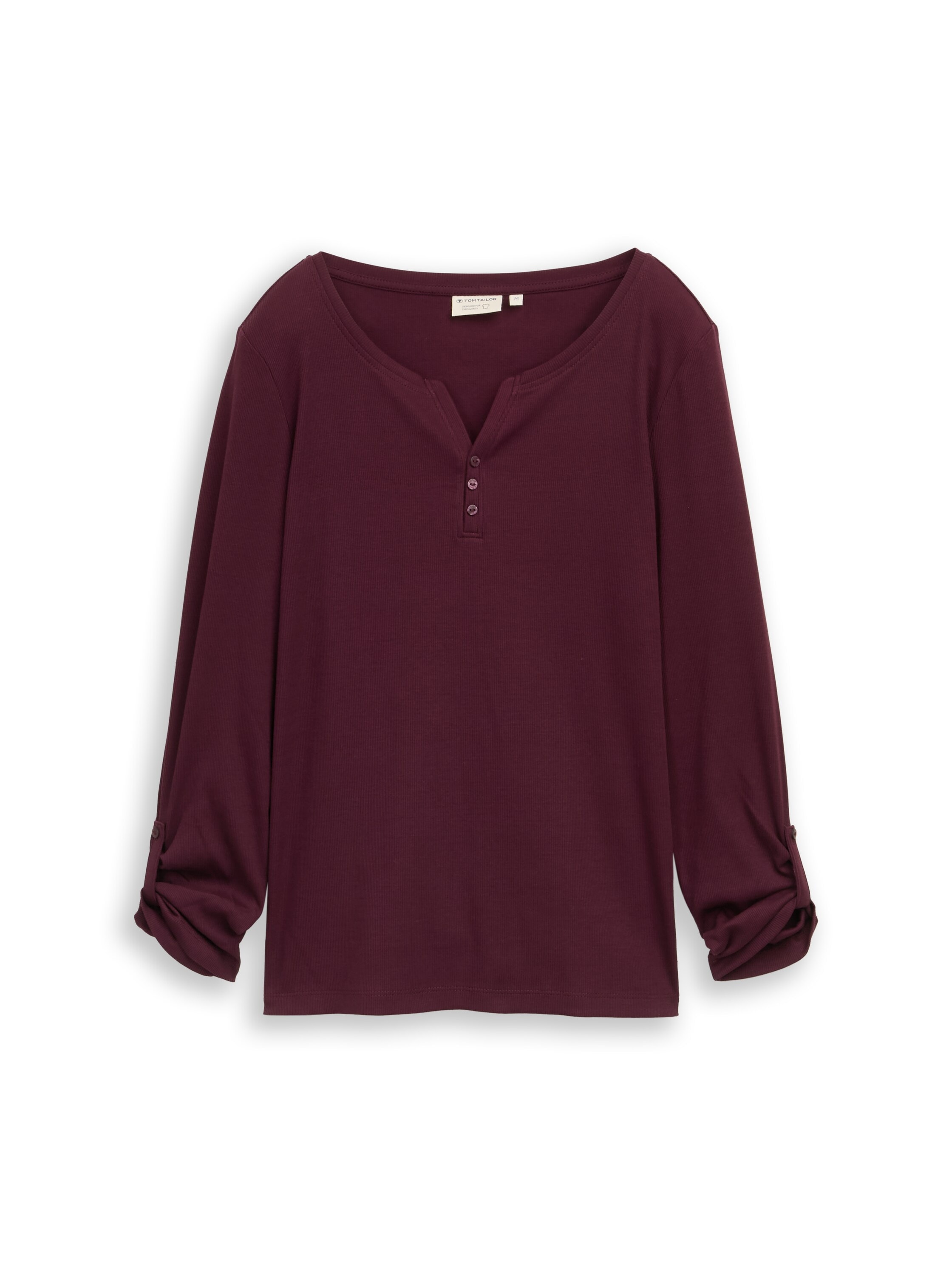 TOM TAILOR Henleyshirt, mit Turn-Up-Arm