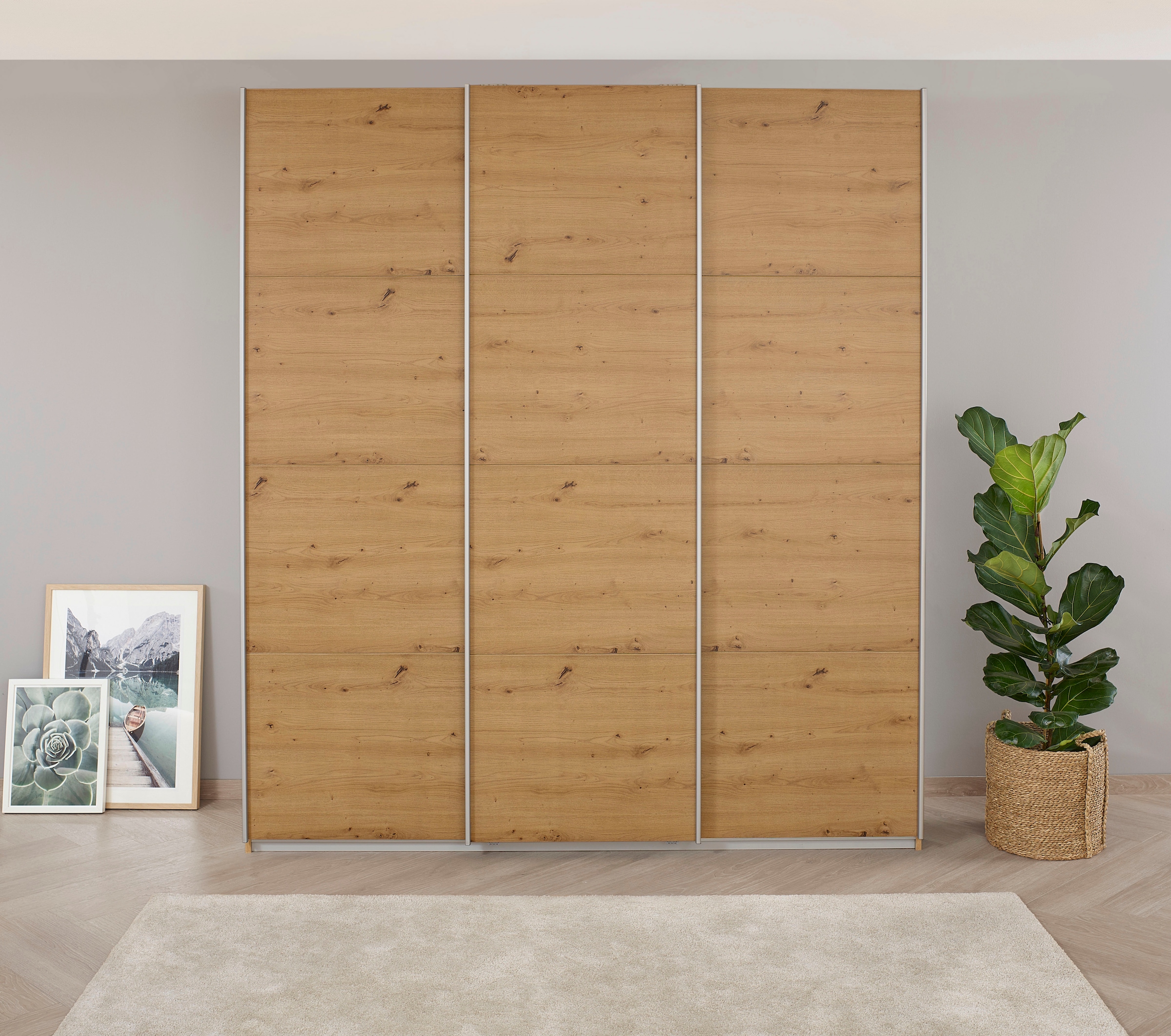 rauch Schwebetürenschrank »Kleiderschrank Schrank Garderobe KOLUNA mit Dekor-Front« 3 Ausstattungen BASIC/CLASSIC/PREMIUM (inkl. SOFT-CLOSE-FUNKTION),  Breiten 203/271/315/360 cm Höhen 210/229 cm MADE IN GERMANY