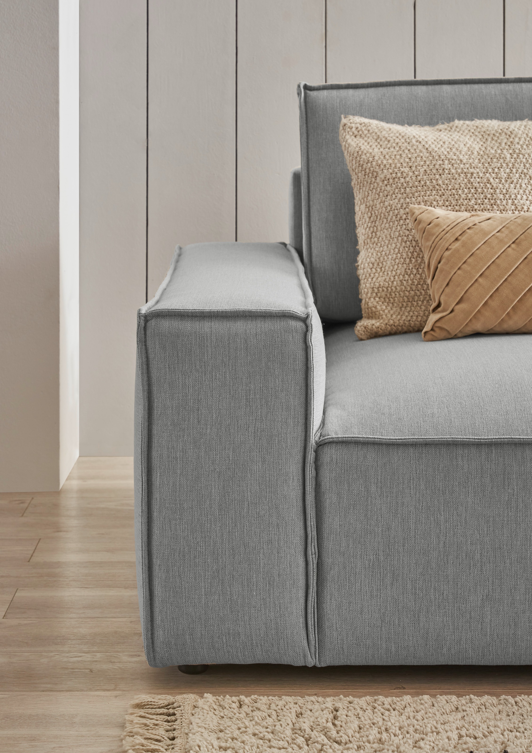 Home affaire Big-Sofa »NEU: SHERWOOD XXL, Big-Sofa (316cm), extra tiefe Sitzfläche 95 cm«, bequemer Sitzkomfort, Cord u. Leinenoptik, Kedernaht