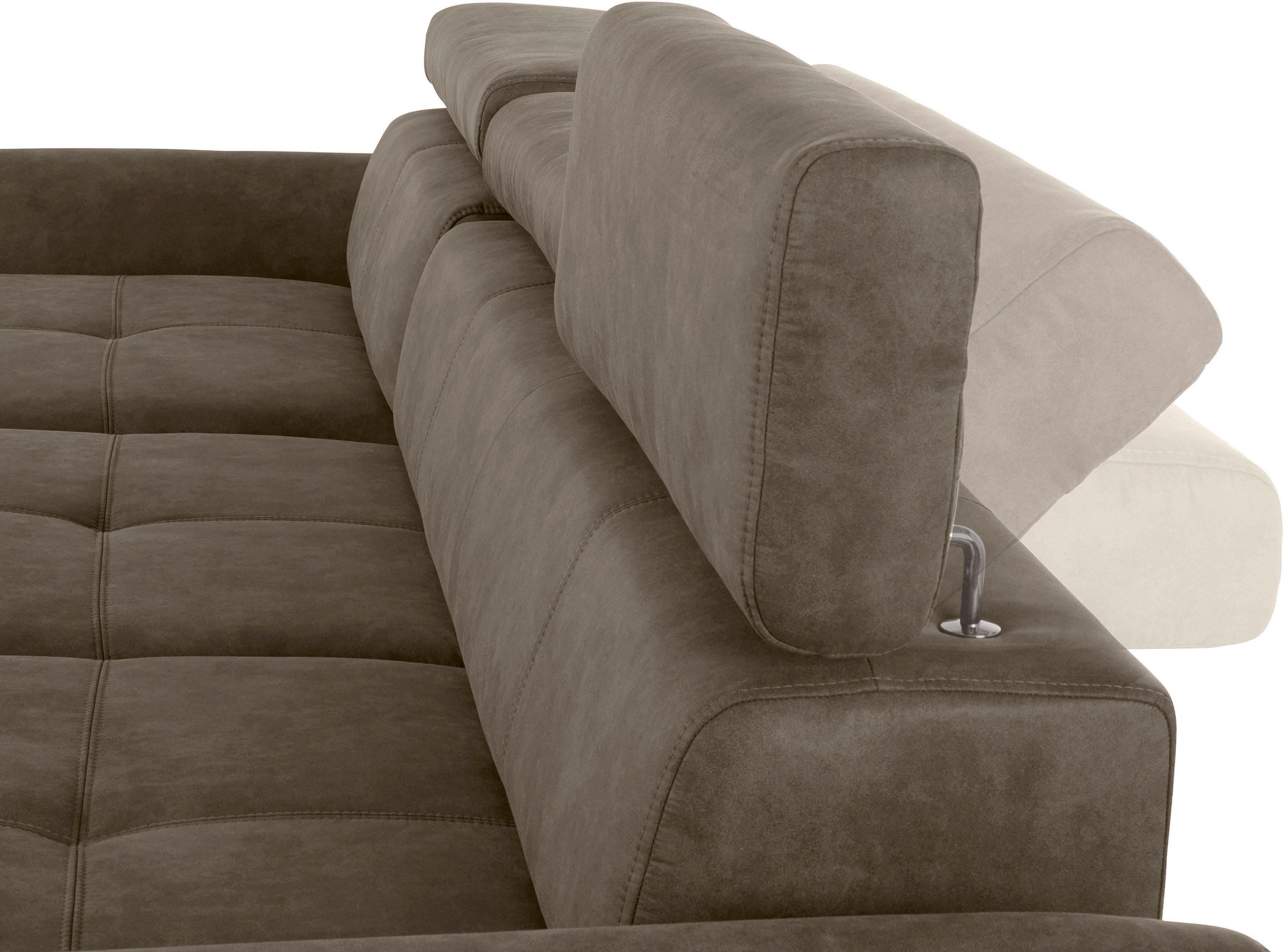 exxpo - sofa fashion Ecksofa »Maretto, bequem und komfortabel, L-Form«, inkl. Kopf- bzw. Rückenverstellung, wahlweise mit Bettfunktion