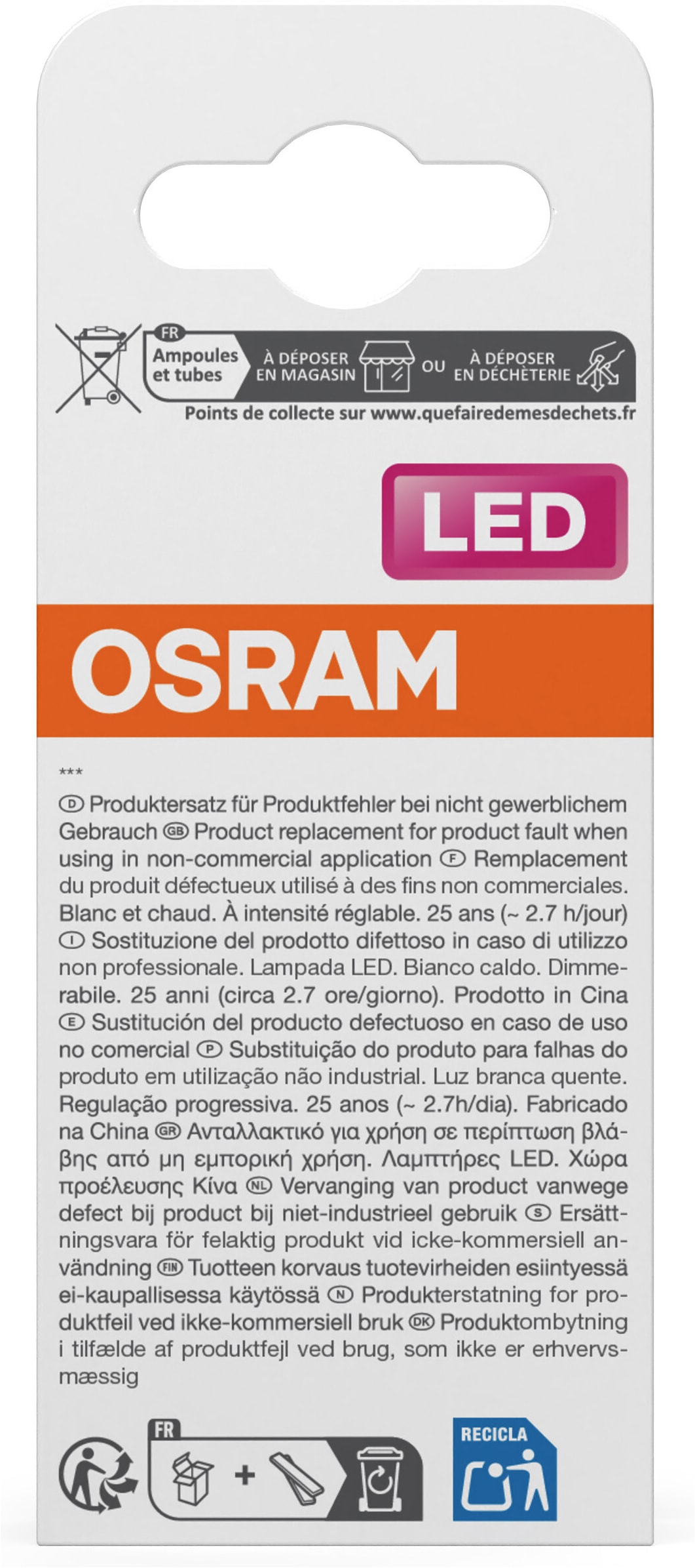 Osram LED-Leuchtmittel »LED Retrofit CLASSIC Tropfenform« E14 1 Stk. Warmweiß