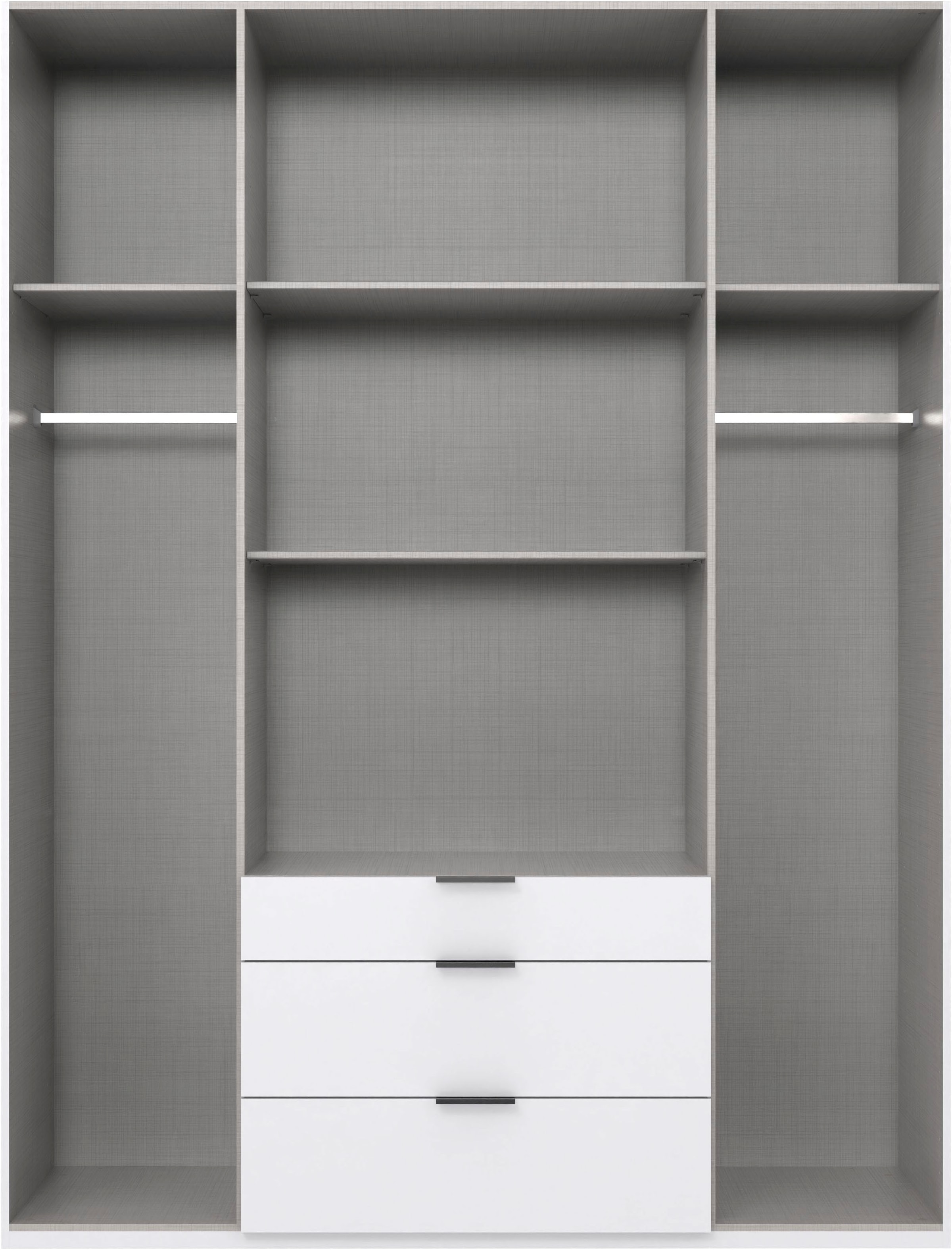 Wimex Drehtürenschrank »Mugano, 135 oder 180cm breit, 208 oder 236cm hoch, Made in Germany«, (mit langen Griffstangen aus Metall), wahlweise mit oder ohne Spiegel, mit Schubladen