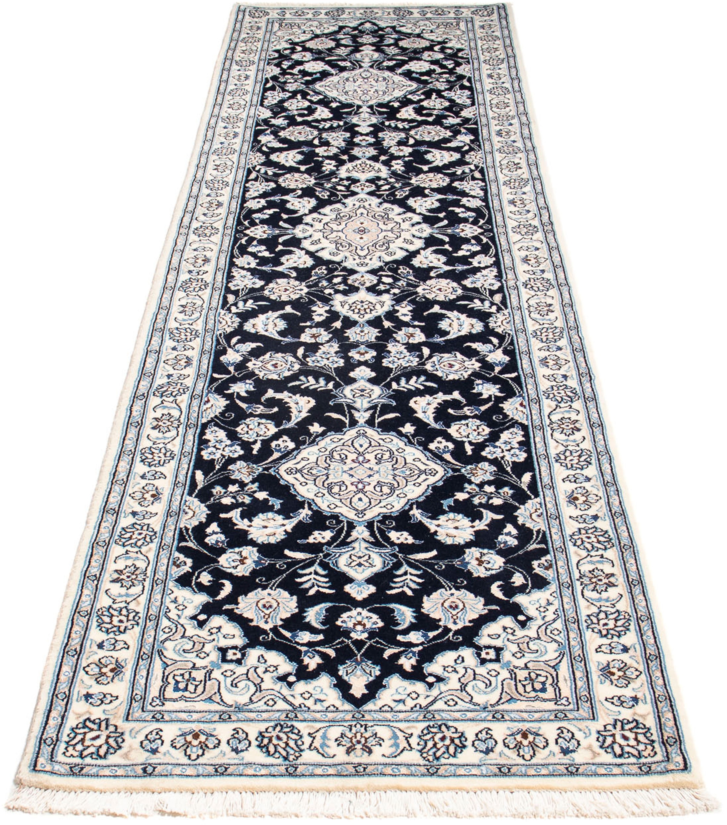 morgenland Orientteppich »Perser - Nain - Royal - 295 x 78 cm - dunkelblau« günstig online kaufen