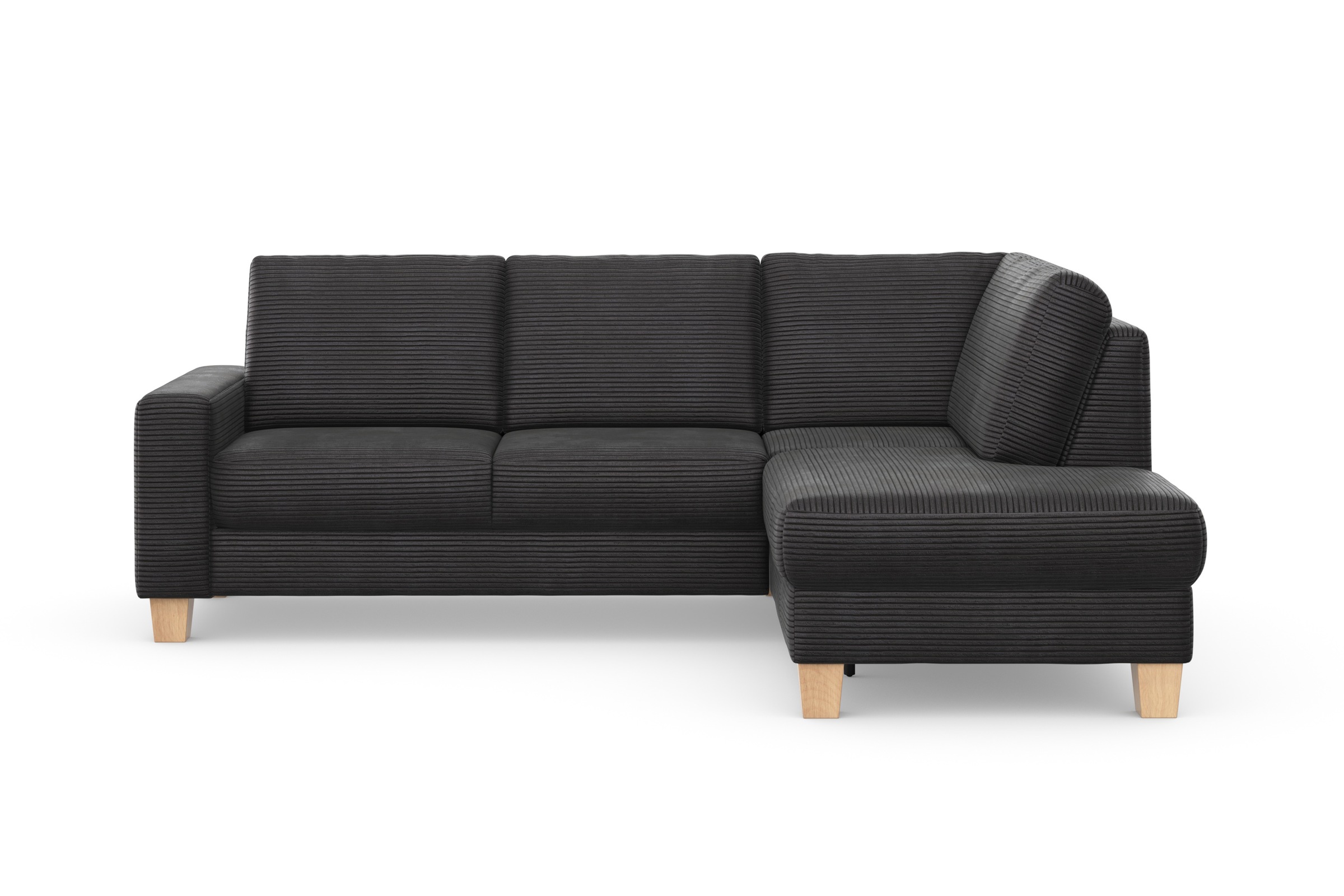 Home affaire Ecksofa »Summer L-Form«, mit Ottomane, wahlweise mit Bettfunktion und Bettkasten, Cord-Bezug