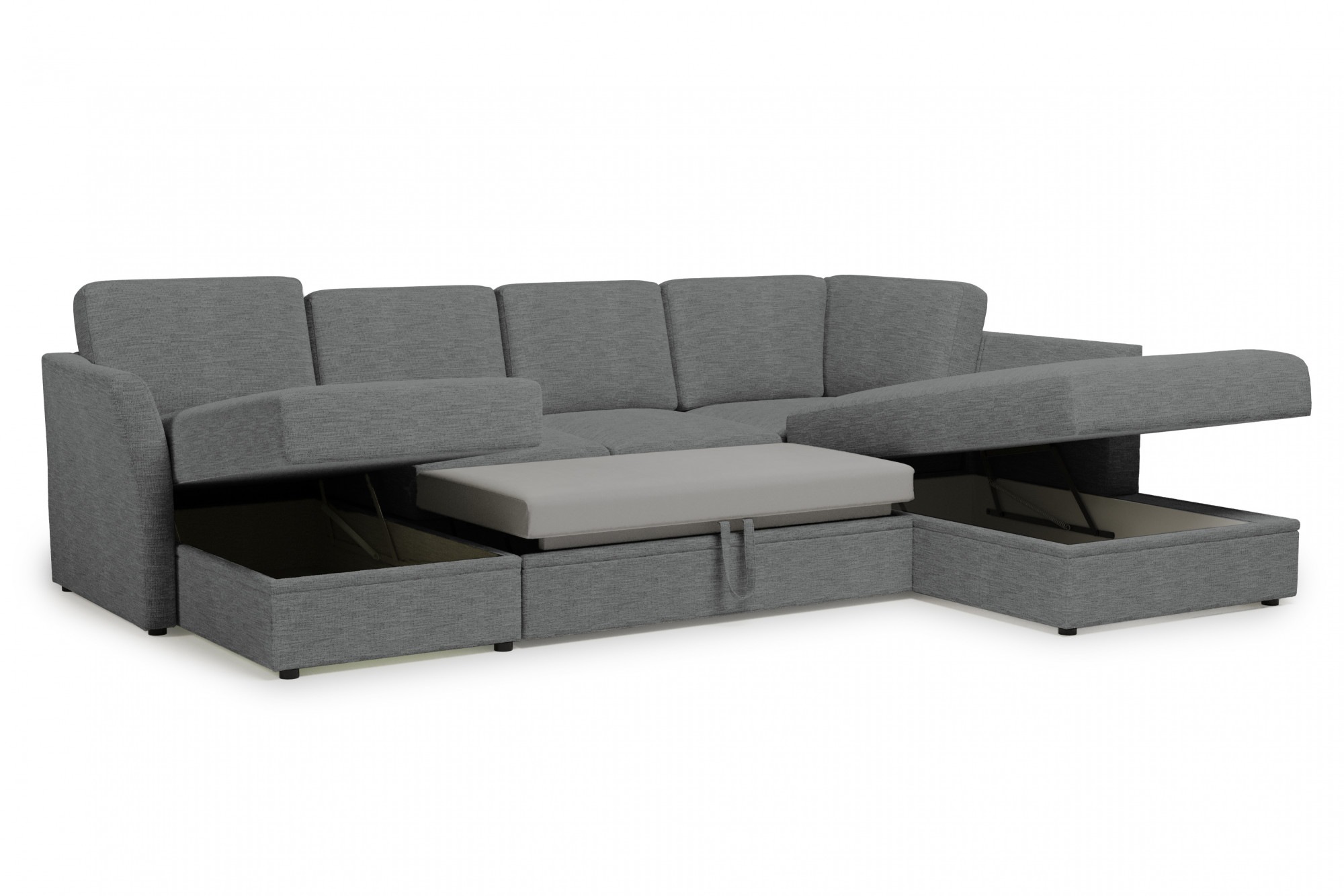Home affaire Wohnlandschaft »Lavars Schlafsofa«, mit Bettfunktion und Stauraum, in zwei verschiedenen Bezugsqualitäten