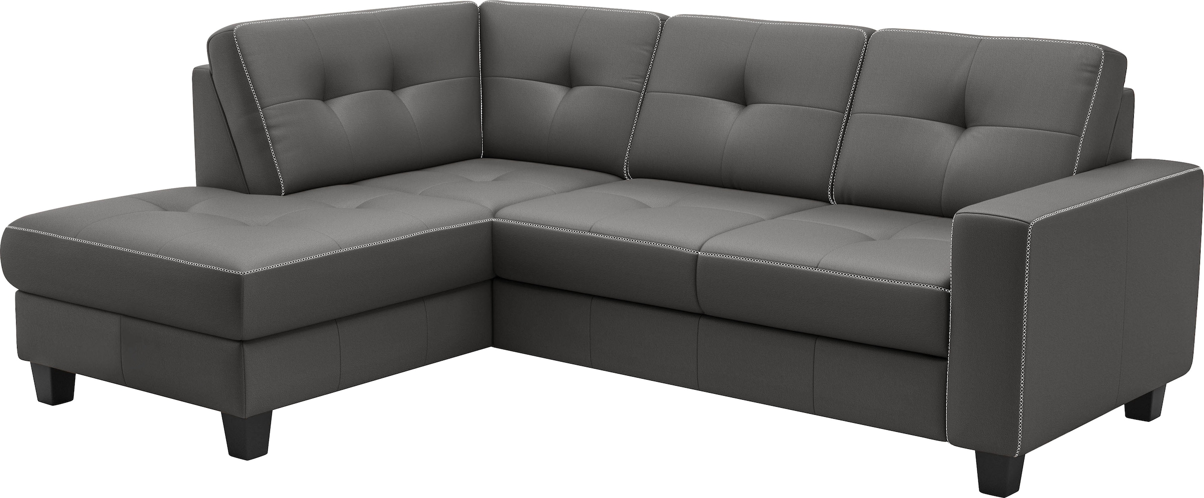 Places of Style Ecksofa »Varese«, wahlweise mit Bettfunktion und Bettkasten