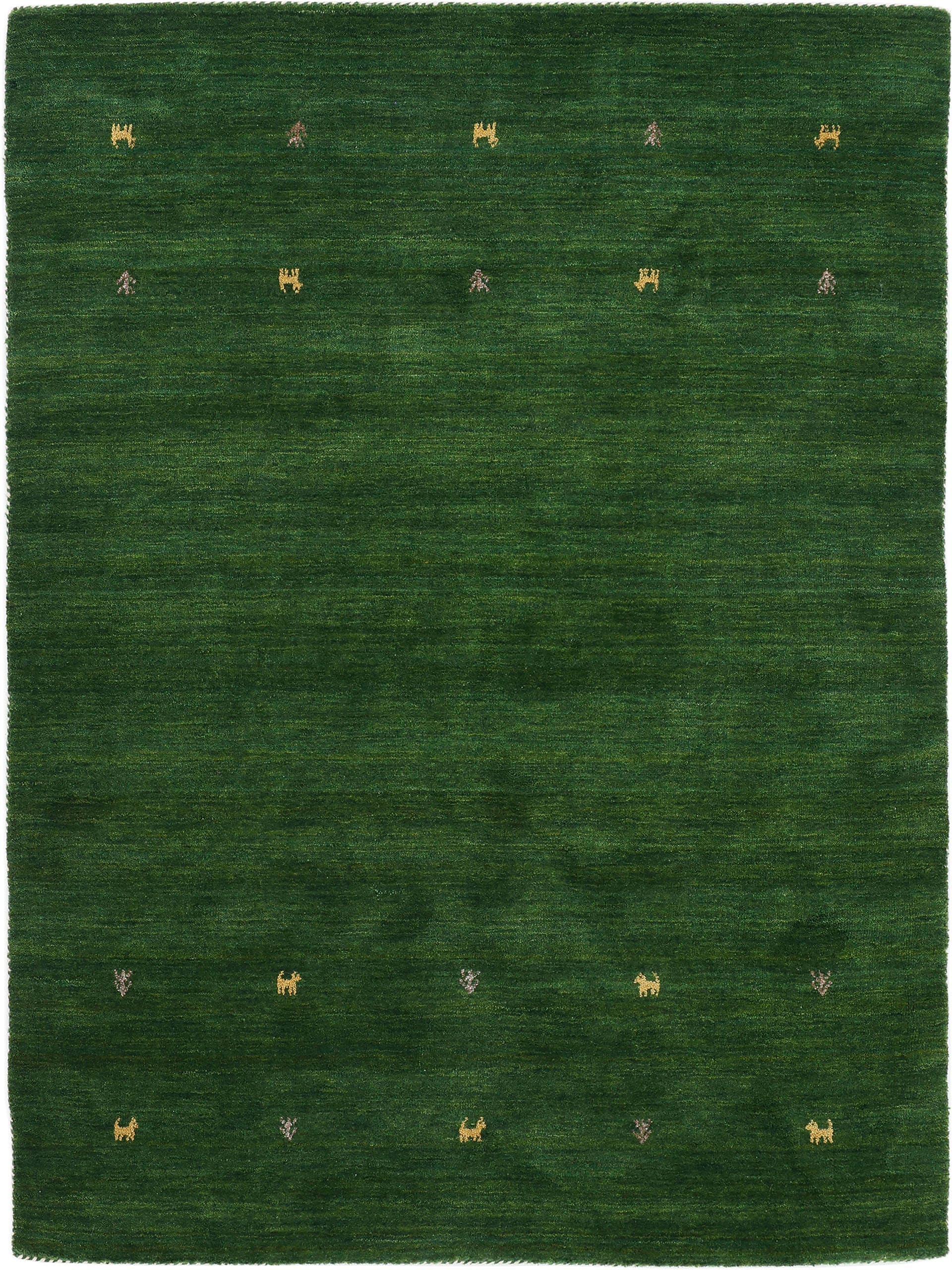 Bild von carpetfine Wollteppich »Gabbeh Uni«, rechteckig, reine Wolle, handgewebt, Gabbeh Loom Tiermotiv, auch als Läufer