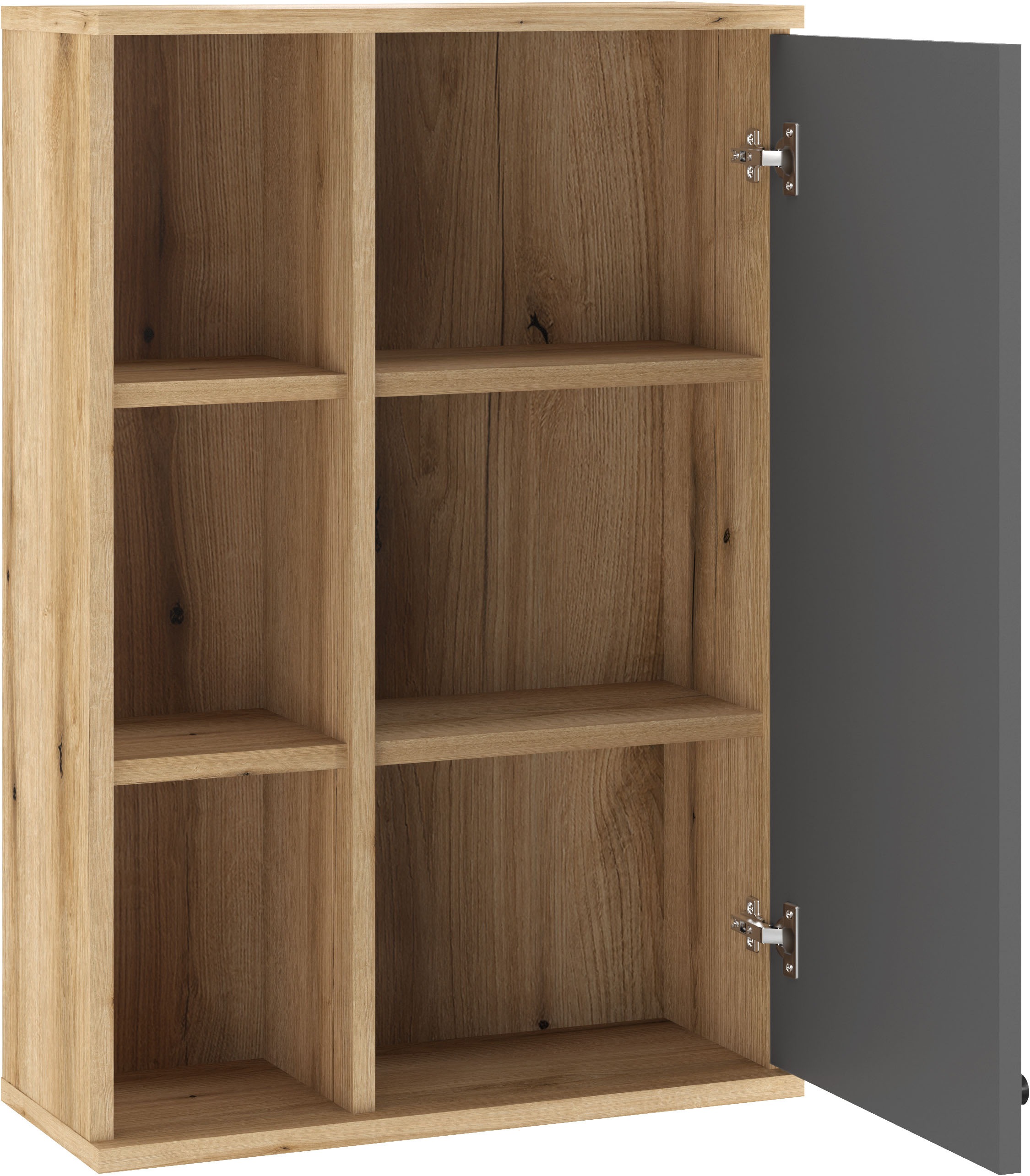 INOSIGN Hängeschrank »Oslo, Badschrank mit Knopfgriff, Wandschrank im skandinavischen Design«, in der Türfarbe Weiß oder Grau verfügbar, ausreichend Stauraum