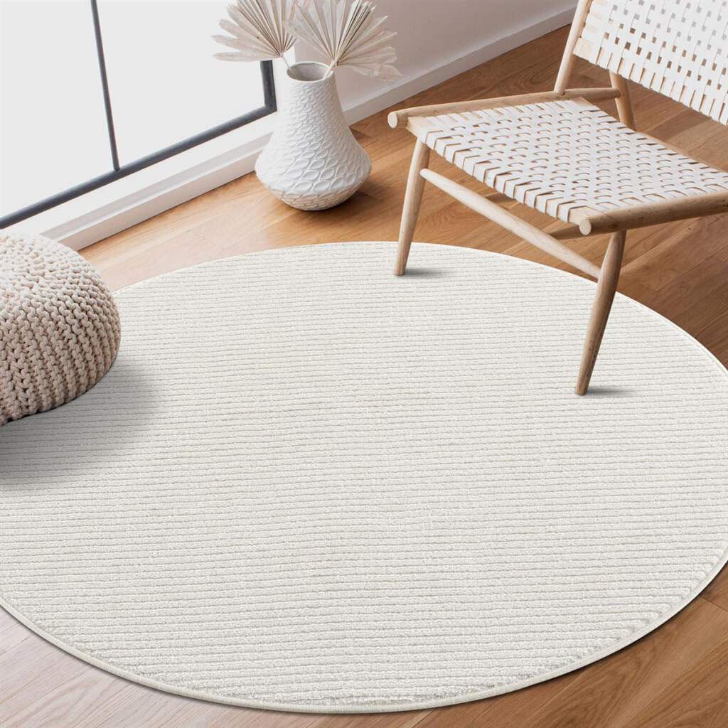 Carpet City Teppich »Friseé-Teppich FANCY900«, rund, 12 mm Höhe, Kurzflor, günstig online kaufen