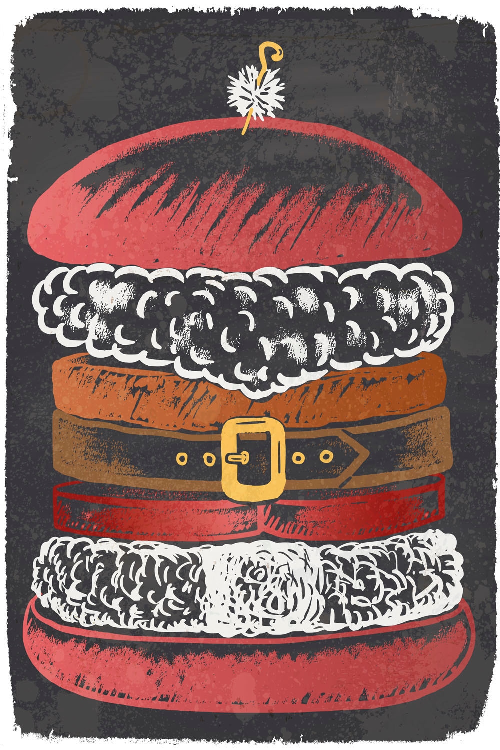 queence Metallbild »Santa Burger«, Weihnachten-Weihnachtsbaumkugel, (1 St.), Stahlschilder