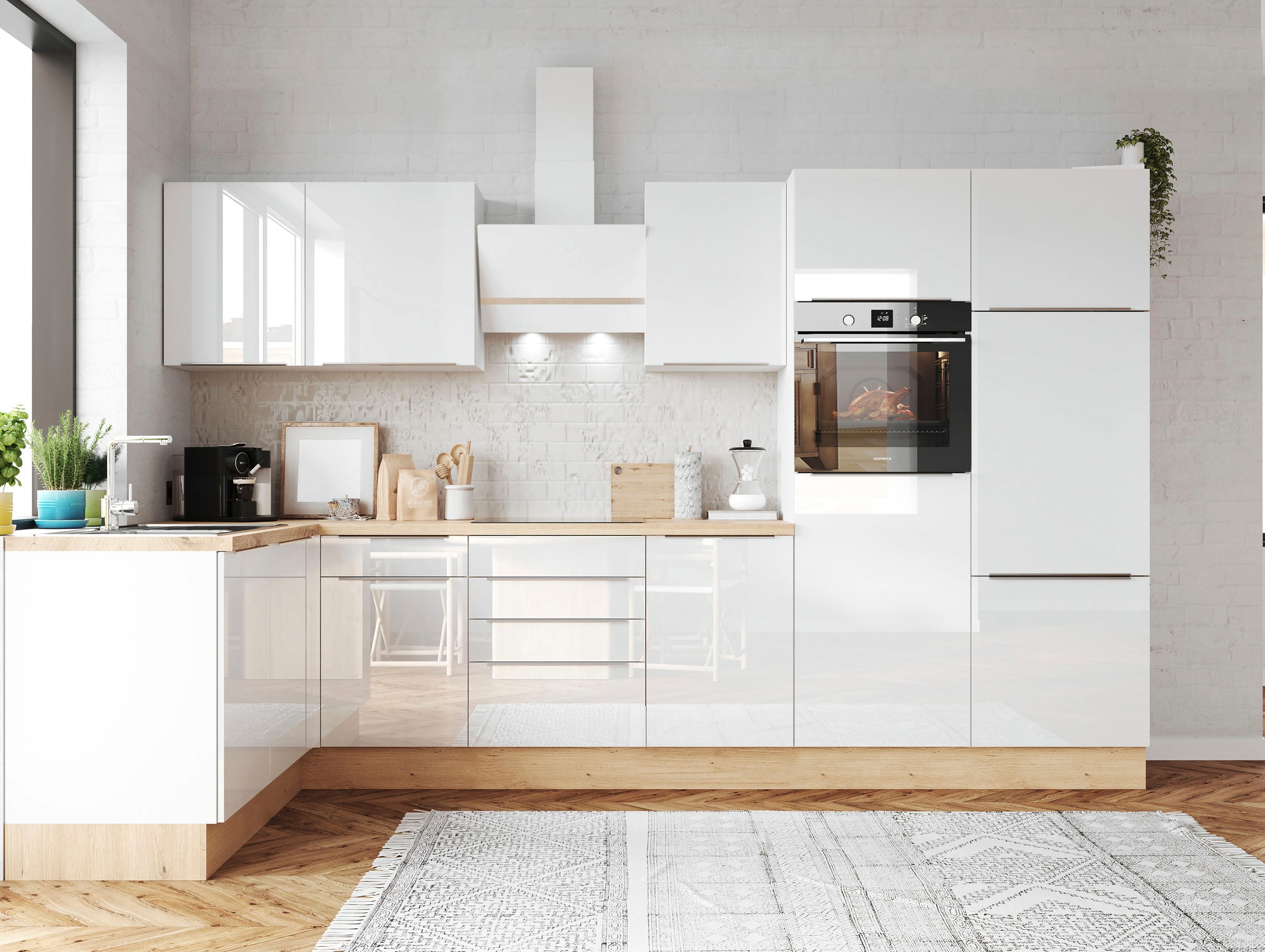 RESPEKTA Küchenzeile »Safado aus der Serie Marleen« Breite 340 cm, mit Soft günstig online kaufen